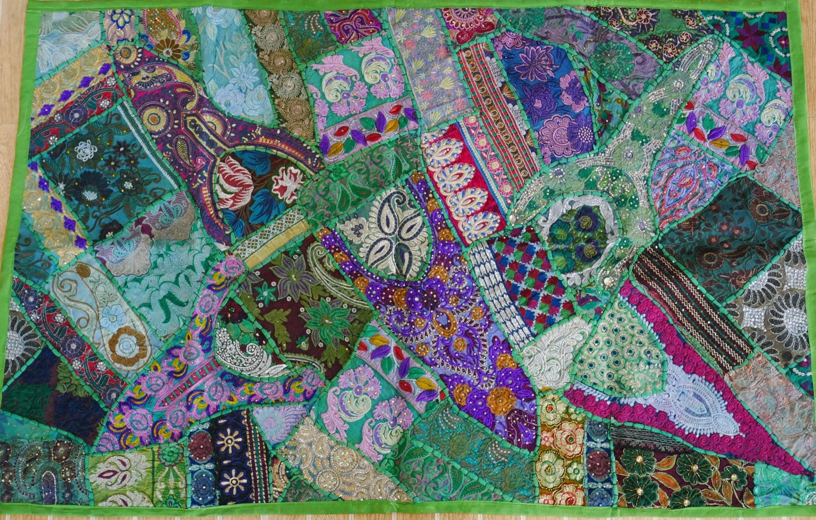 Tapiz de pared estilo jungla bohemia Tapiz de patchwork - Hippie indio - Tapiz de pared estilo bohemio