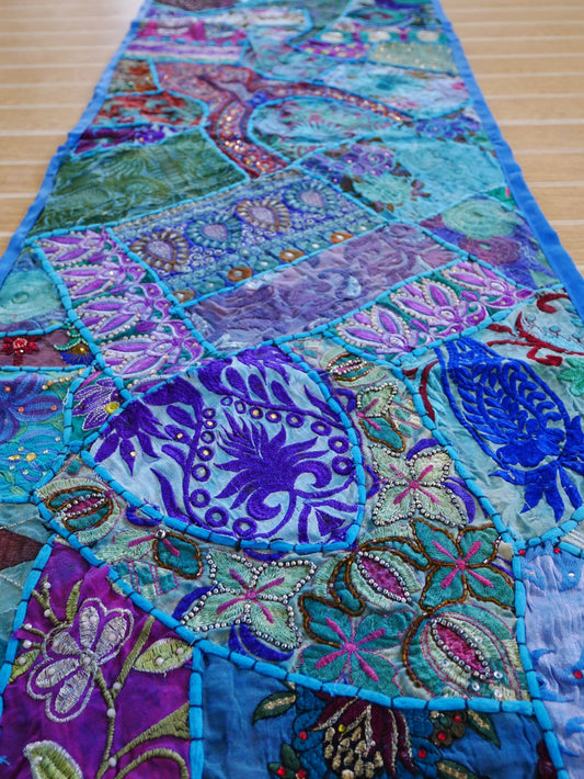 Table runner - wall tapestry boho style Indian wall hanging  colorful table runner