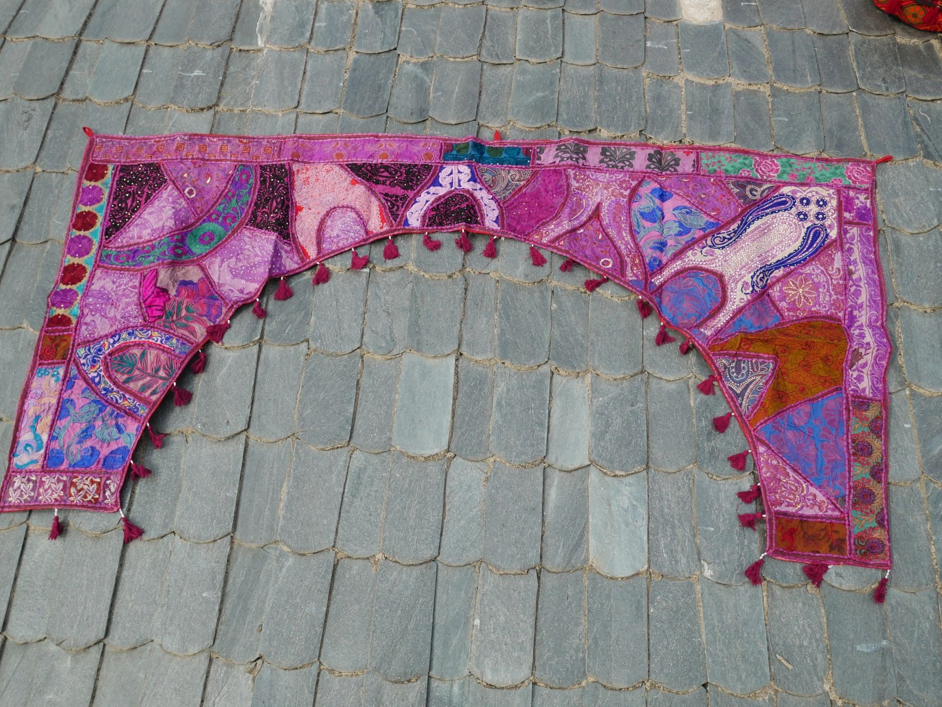 Large Door Hanging 78" Indian Entrance Decor - Toran - Boho Wall Decor - Window Valance - The Shanti Home