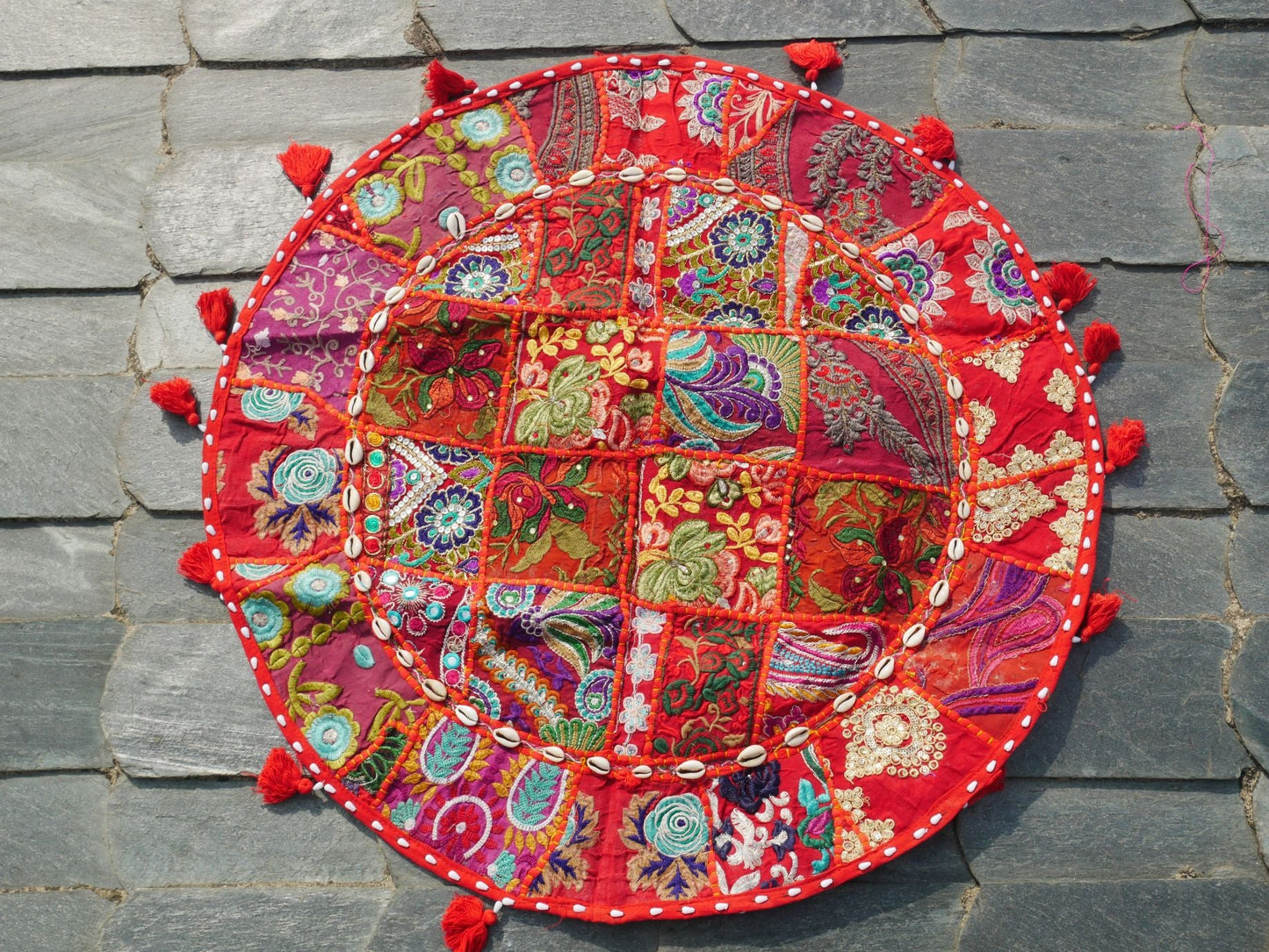Floor pillow "Shanti Heart" large floor cushion cover or meditation cushion (cover only) - The Shanti Home
