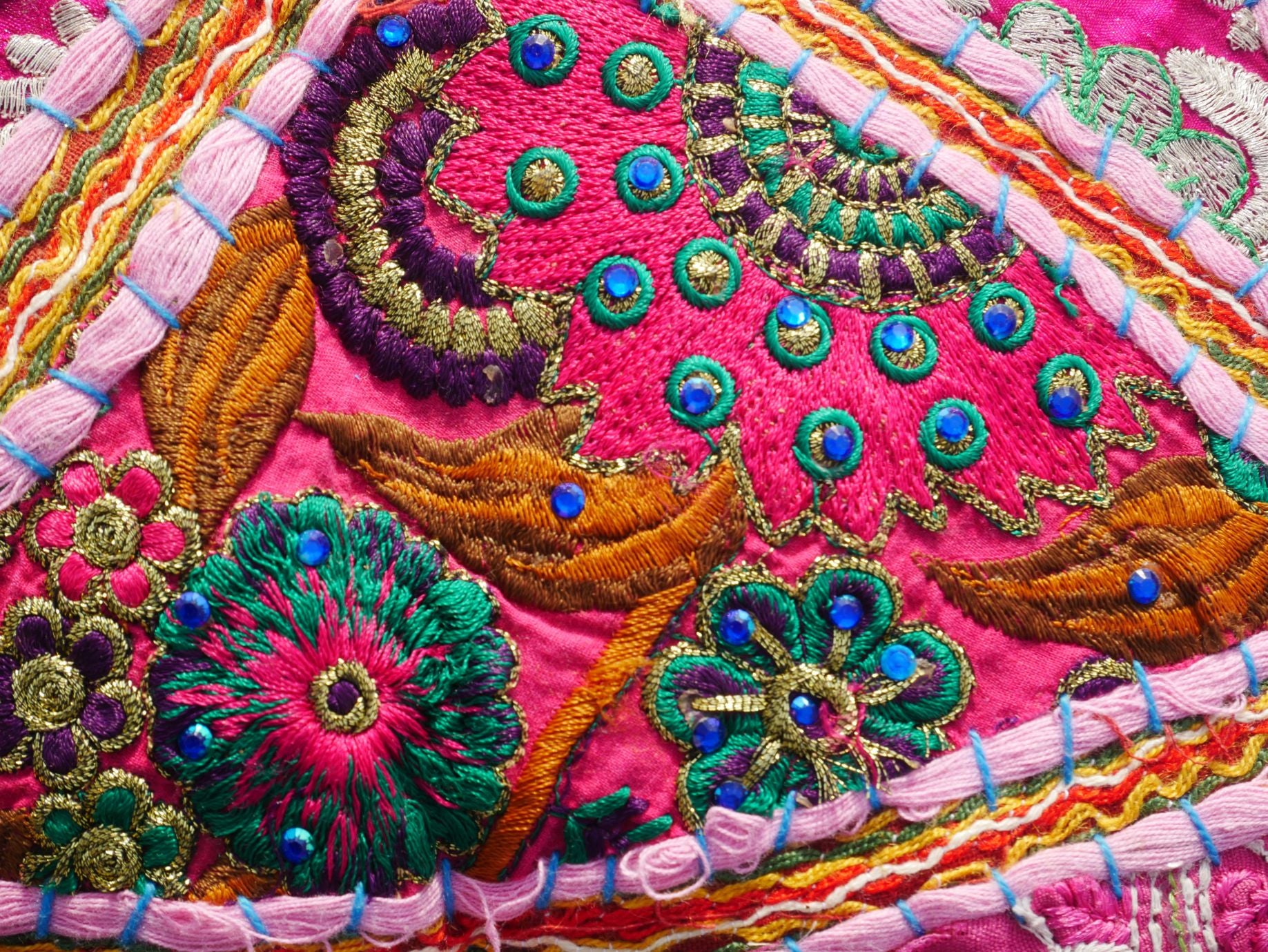 Patchwork floor pillow cover - colorful meditation cushion - Indian boho style floor seating. - The Shanti Home