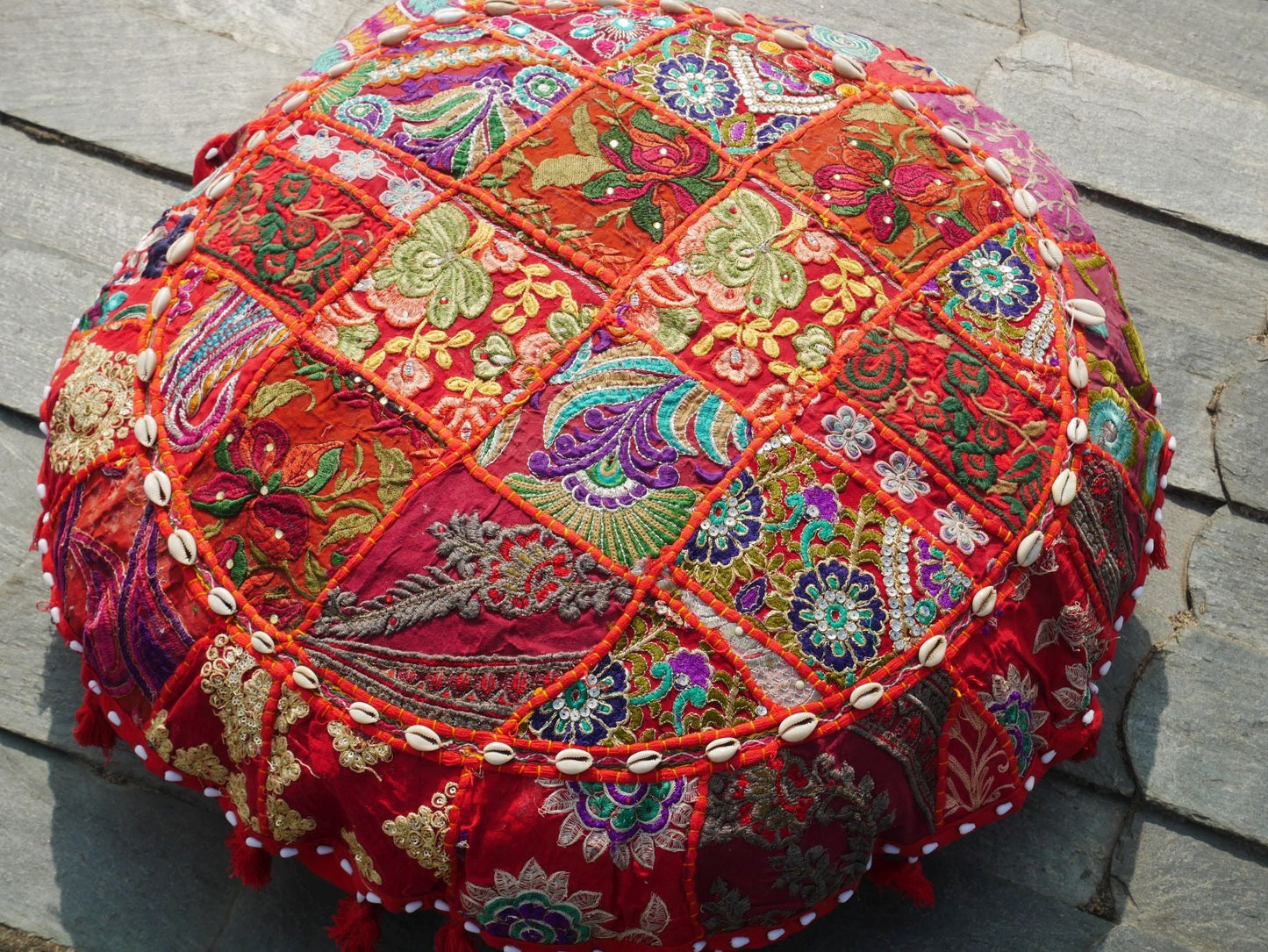 Floor pillow "Shanti Heart" large floor cushion cover or meditation cushion (cover only) - The Shanti Home