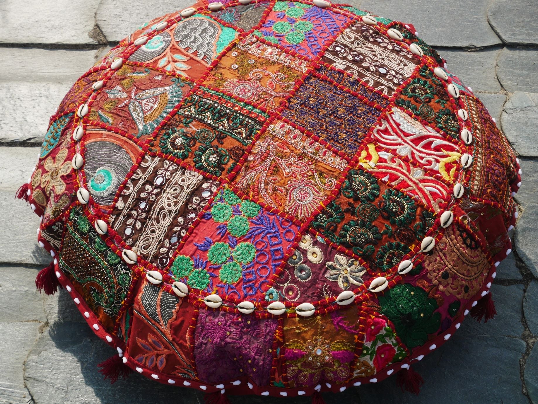 Floor pillow "Shanti Heart" large floor cushion cover or meditation cushion (cover only) - The Shanti Home