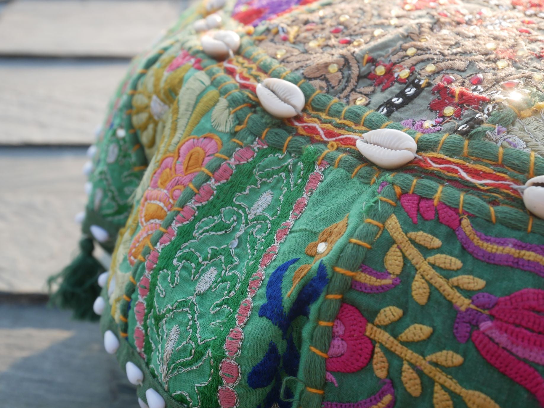 Boho floor pillow - Meditation cushion cover - Indian floor seating patchwork pillow - The Shanti Home