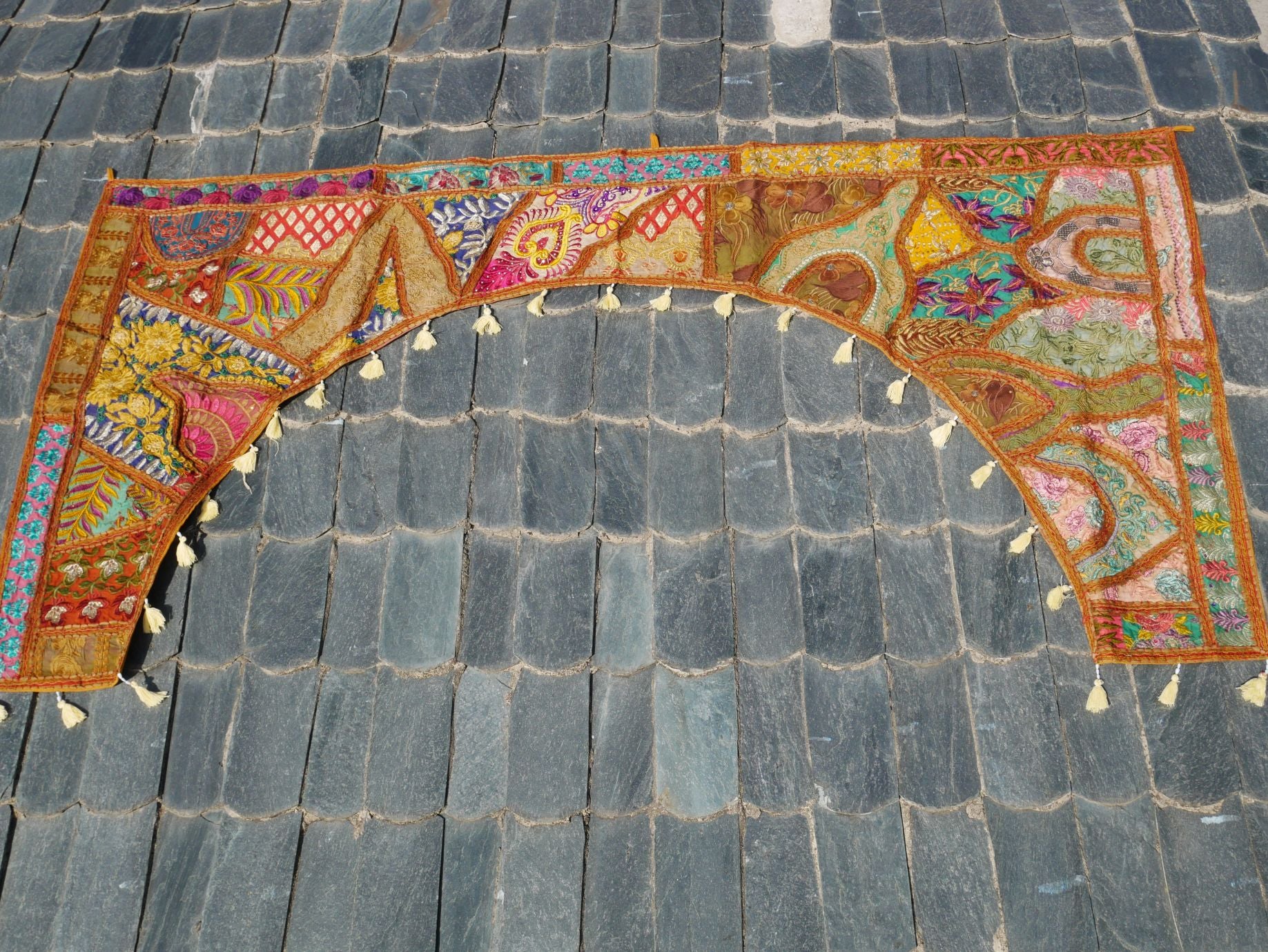 Large Indian Entrance Decor - Toran - Boho Wall Decor - Window Valance - The Shanti Home