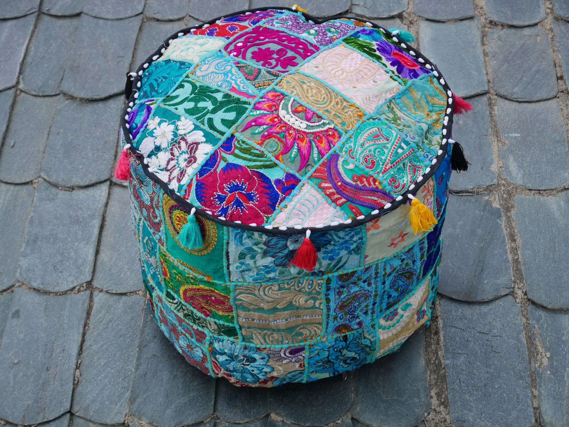 Floor pouf - Indian floor seating | Hippie style floor seating pillow - bean bag - The Shanti Home