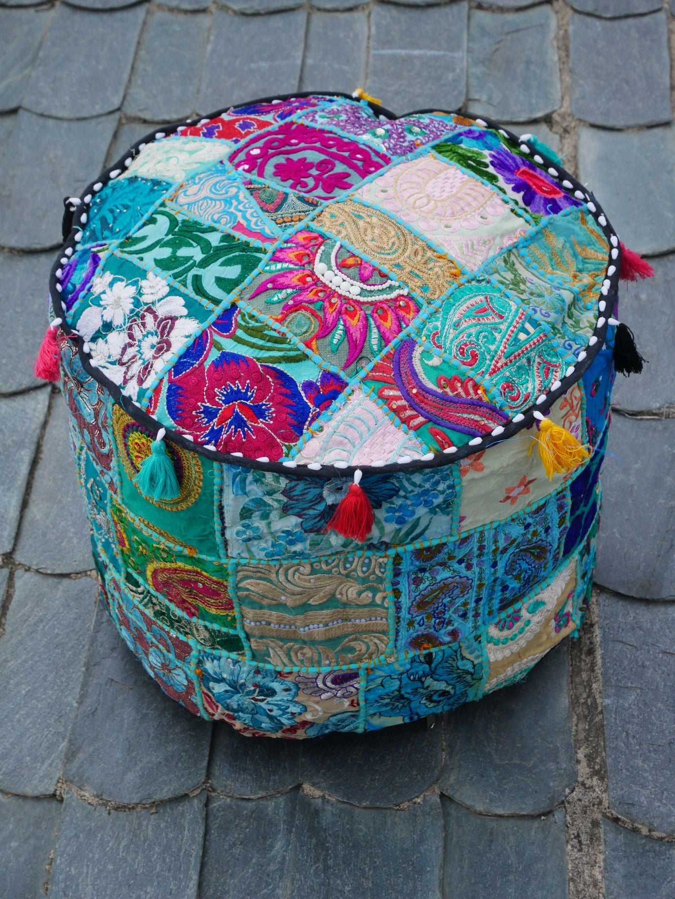 Floor pouf - Indian floor seating | Hippie style floor seating pillow - bean bag - The Shanti Home