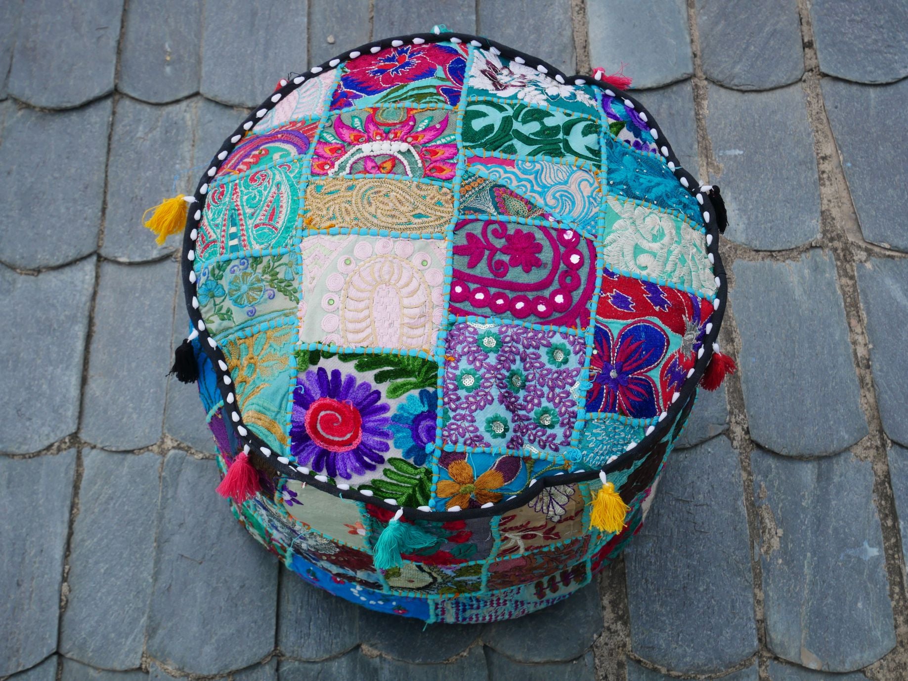 Floor pouf - Indian floor seating | Hippie style floor seating pillow - bean bag - The Shanti Home