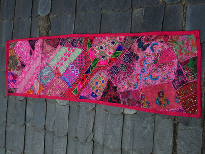 Table runner - wall tapestry boho style Indian wall hanging  colorful table runner