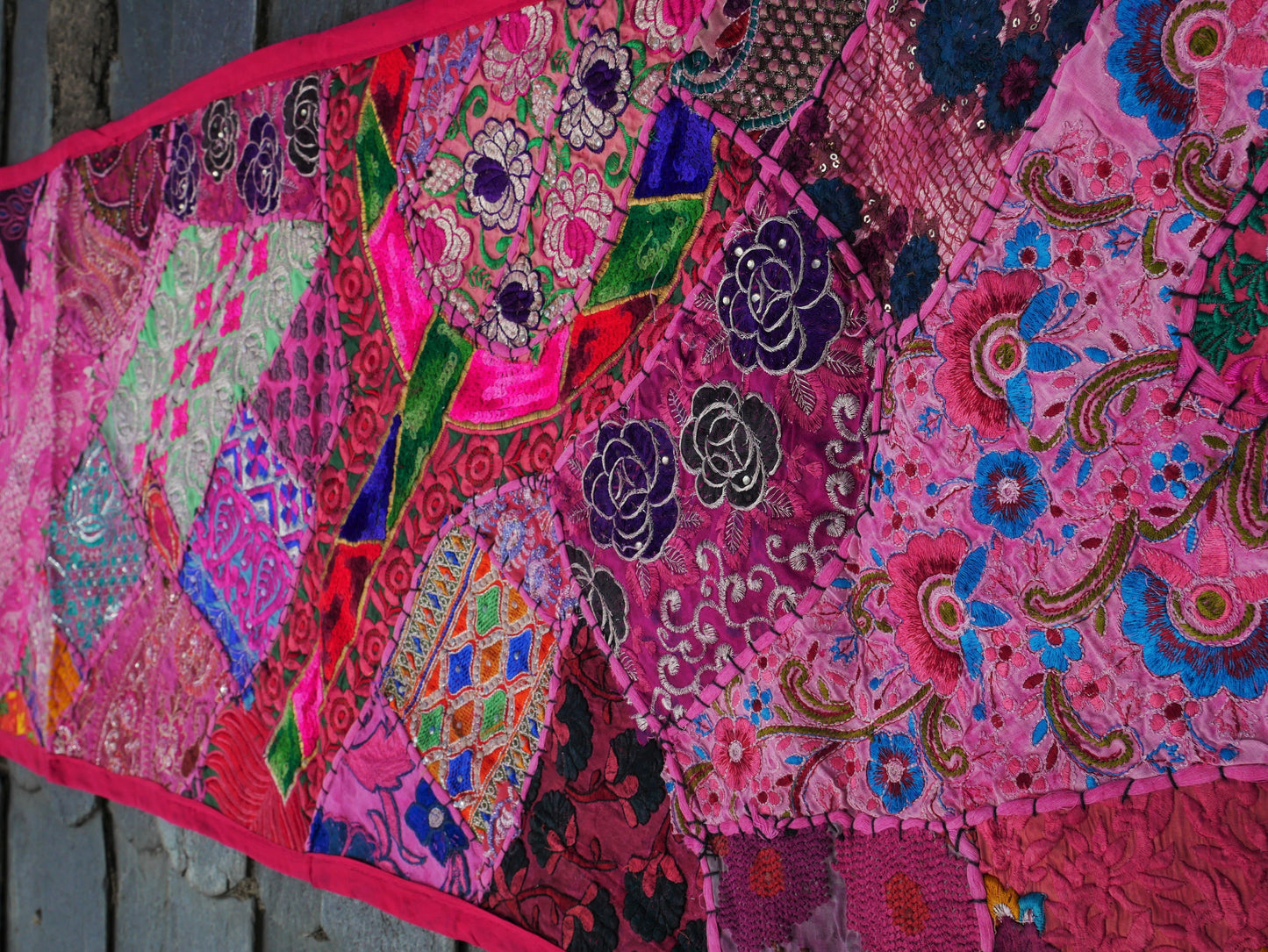 Table runner - wall tapestry boho style Indian wall hanging  colorful table runner