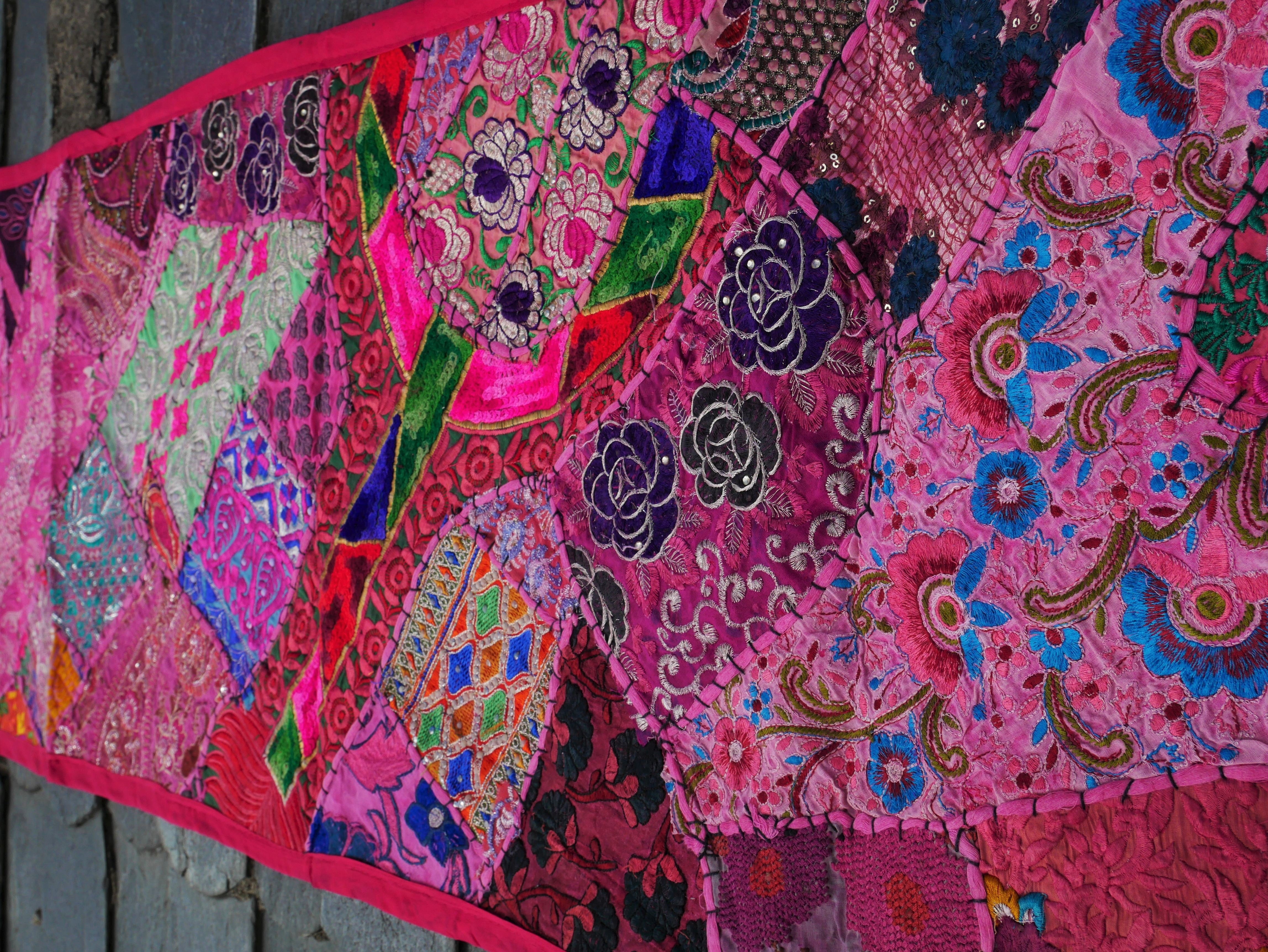 Table runner - wall tapestry boho style Indian wall hanging colorful table runner
