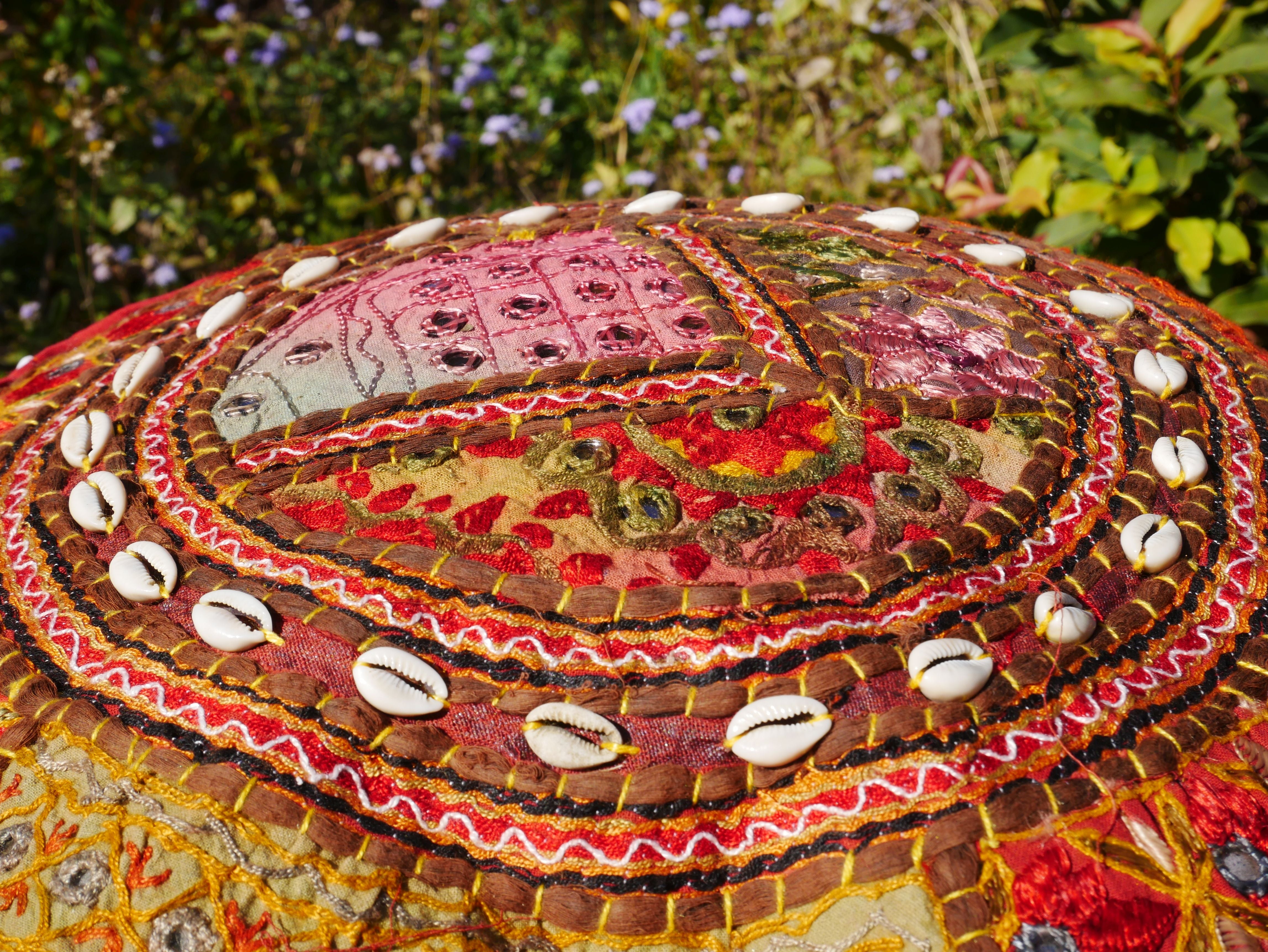 Colorful Floor pouf - Rajastani floor seating | Hippie style floor seating pillow - bean bag - The Shanti Home