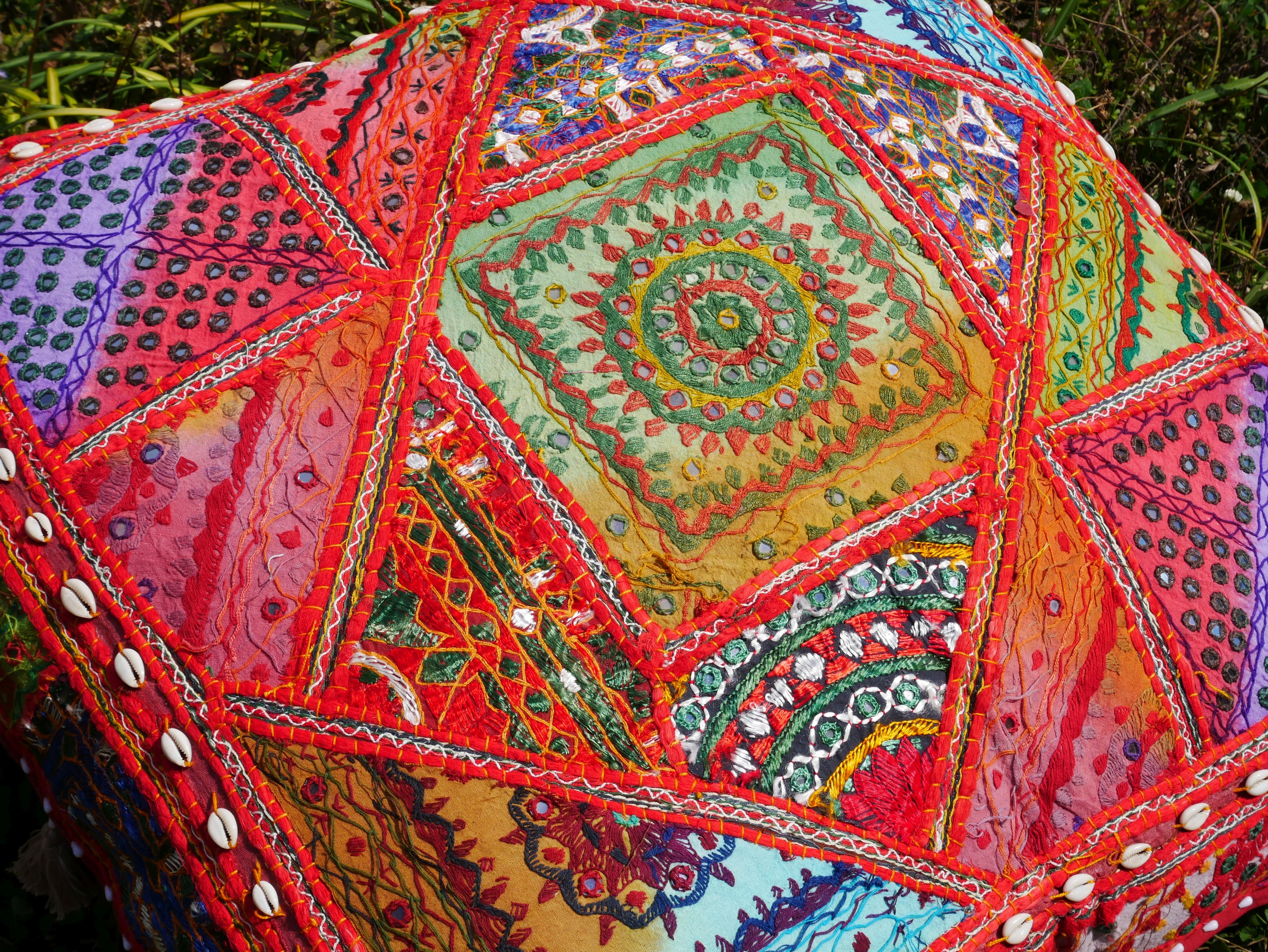 Square floor pillow - meditation cushion | "Desert Flower" decorative large pillow | Rajasthani floor pouf | Cover only