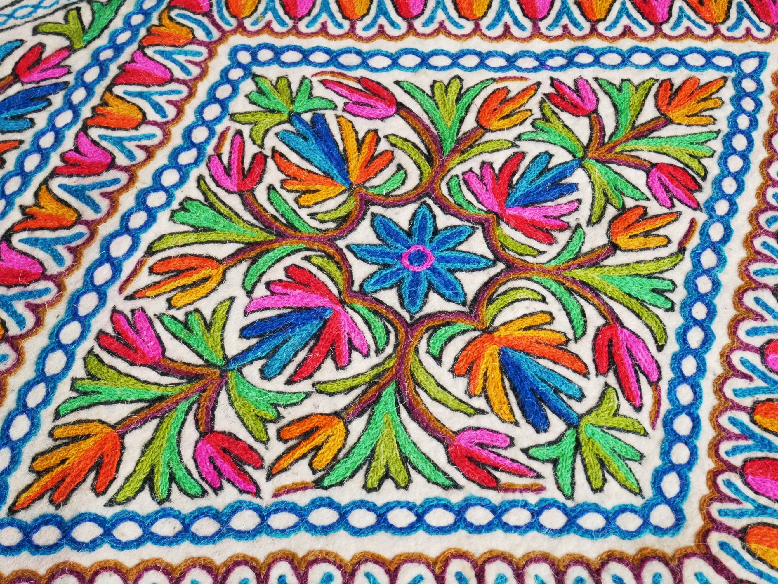 Himalayan Hues: Handmade Namda Wool Rug 6x9ft – Tradition and Warmth Infused with Kashmiri Charm! - The Shanti Home