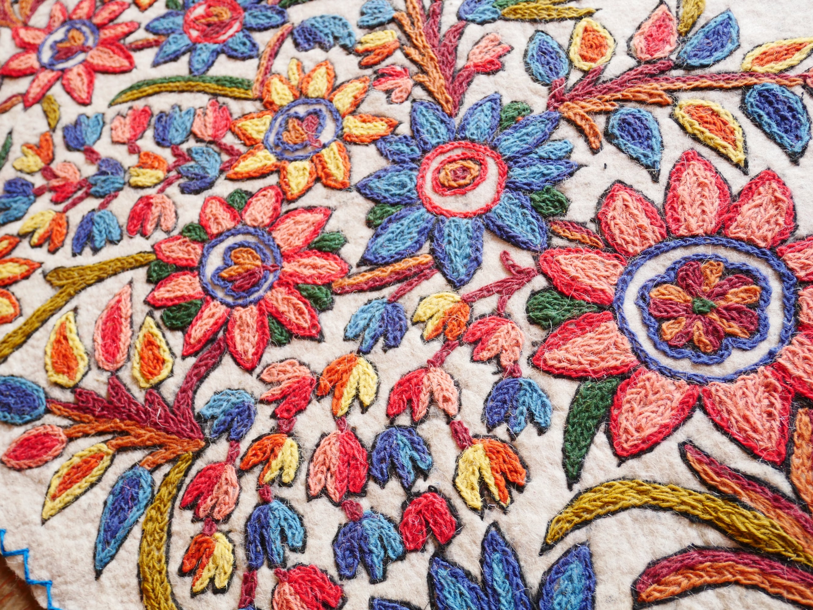 Floor runner - Kashmiri "Namda" wool felt rug 2x6 | bohemian decor - yoga rug mat - The Shanti Home