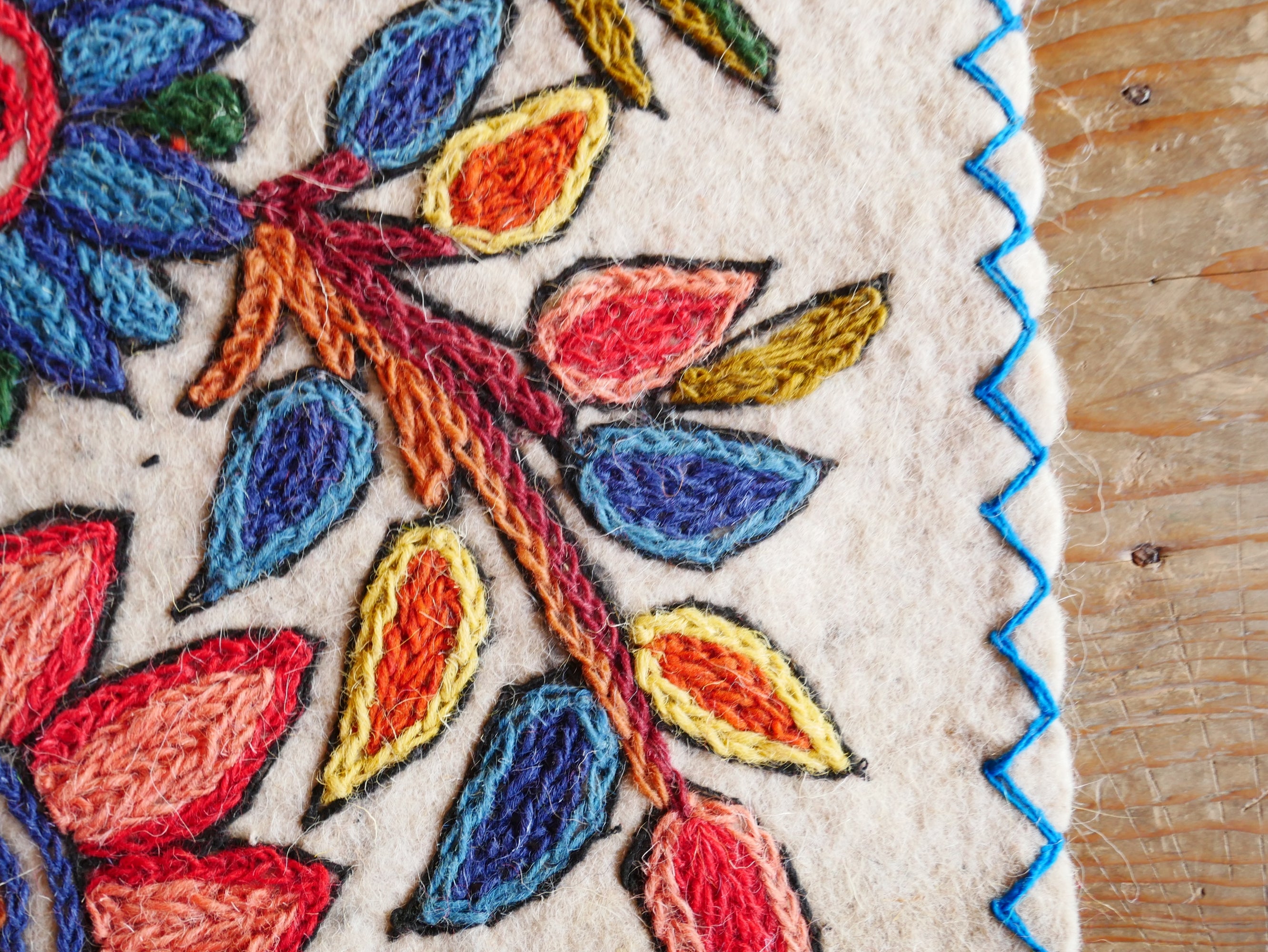 Floor runner - Kashmiri "Namda" wool felt rug 2x6 | bohemian decor - yoga rug mat - The Shanti Home