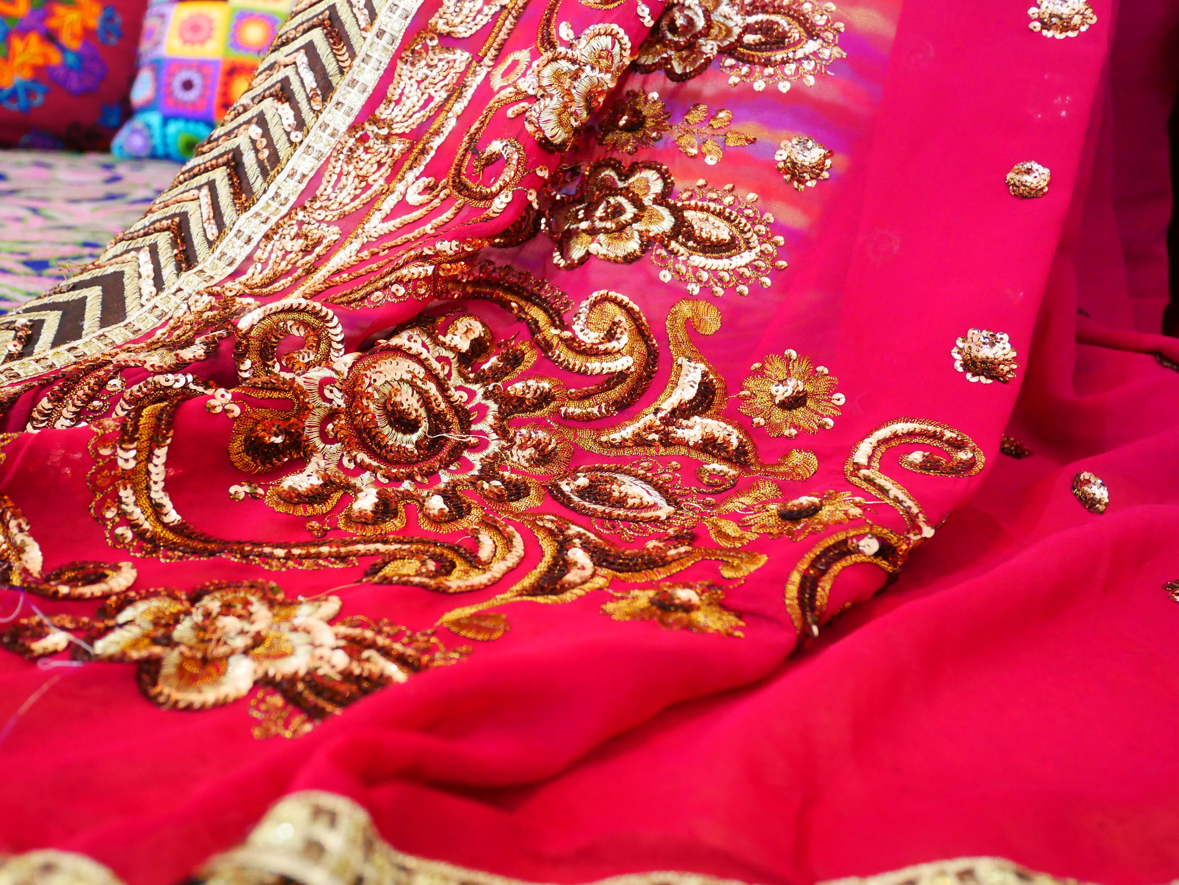 Princess bed canopy - custom made saree canopy frame with handcrafted walnut wood rods | bed curtains - meditation space - The Shanti Home