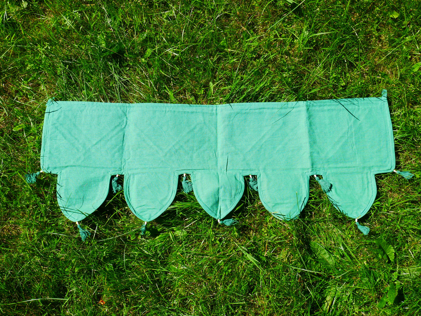 Embroidery Toran - Indian door hanging - Boho window valance green