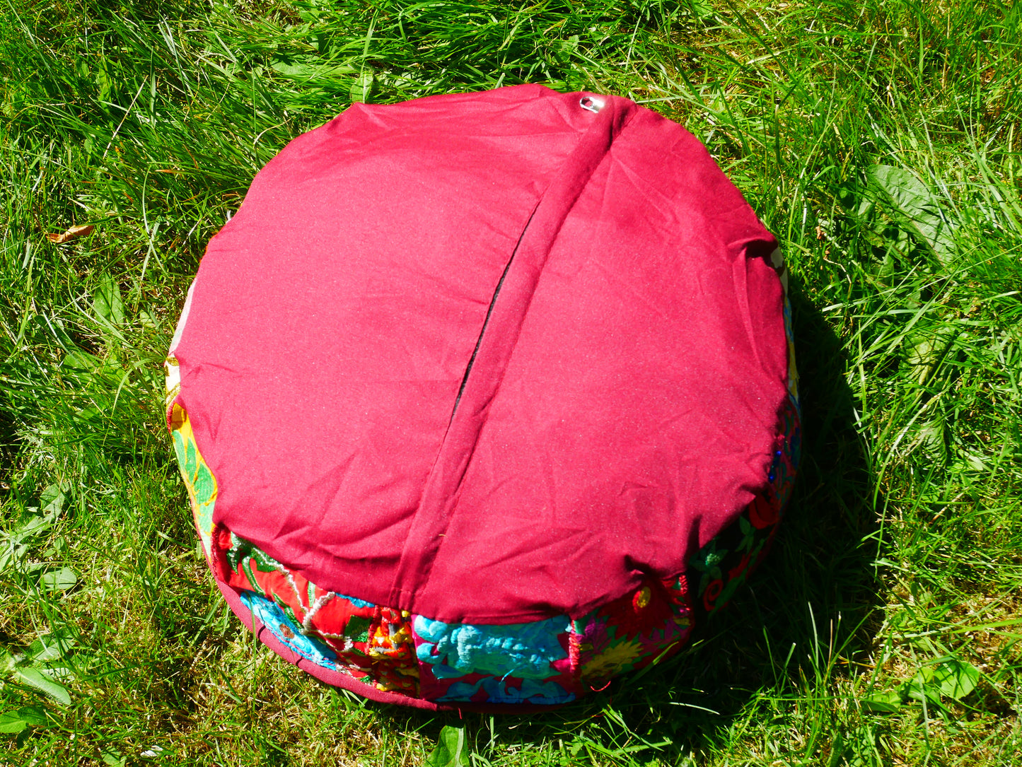 Meditation Cushion Cover – Indian Boho Patchwork Floor Pillow for Floor Seating