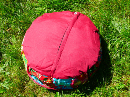 Meditation Cushion Cover – Indian Boho Patchwork Floor Pillow for Floor Seating