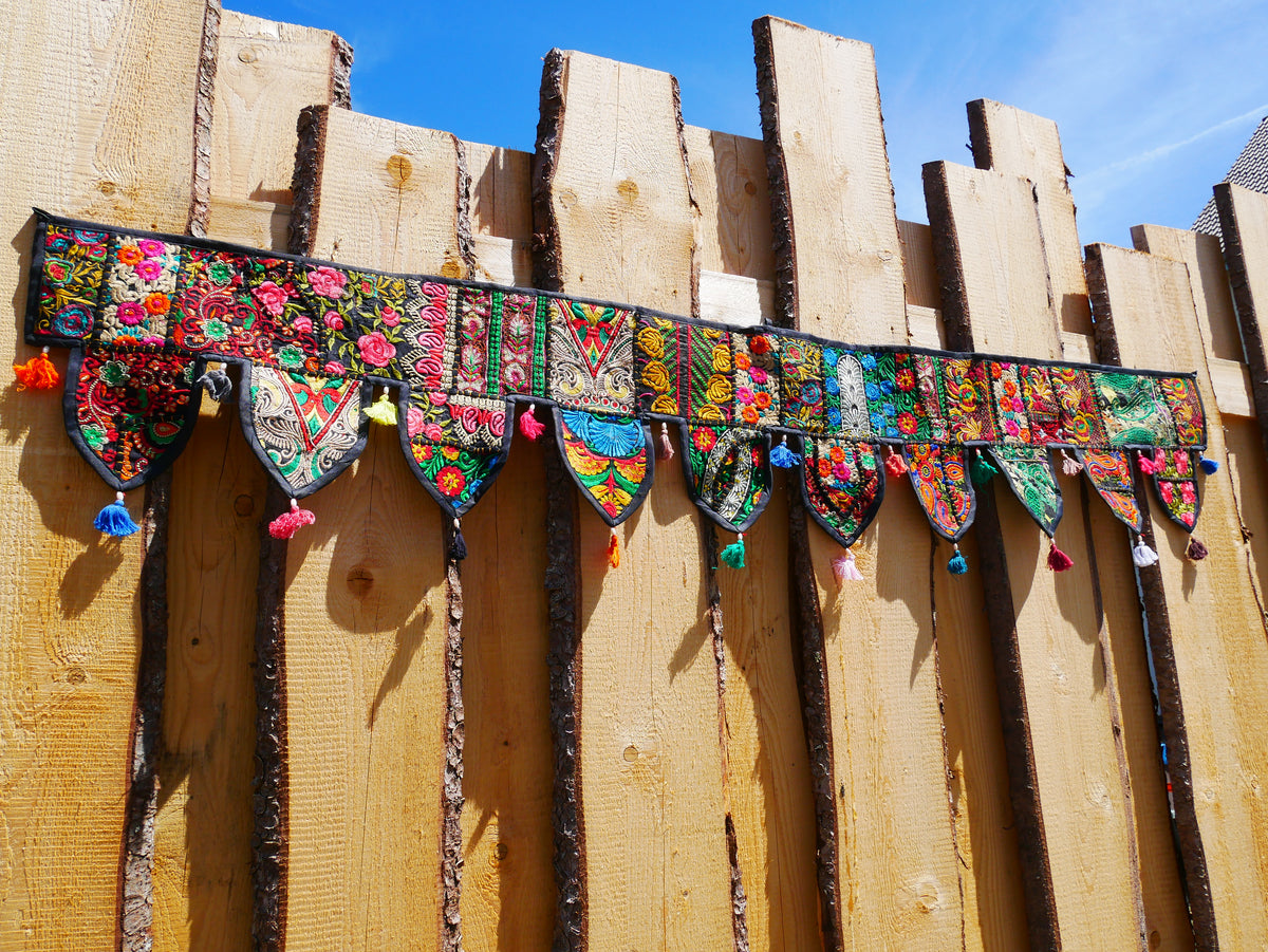Extra Large Indian Toran 6.5 ft – Handmade Door Hanging & Window Valance