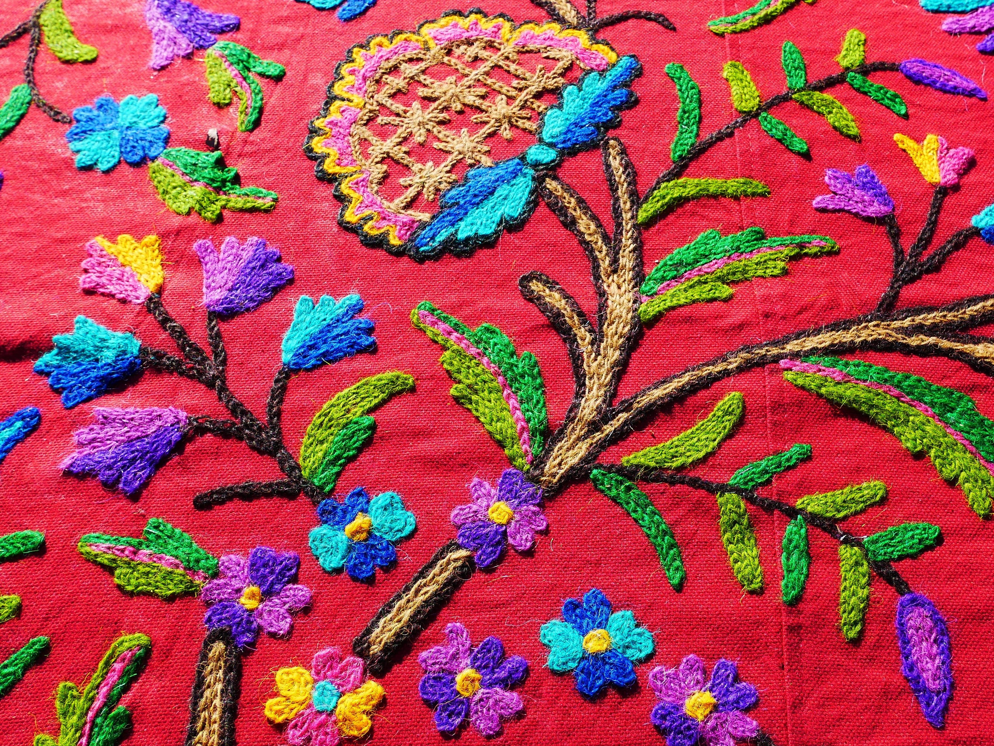 Bohemian bedding - luxury bed throw "Dream of Kashmir" hand embroidered bed spread - The Shanti Home