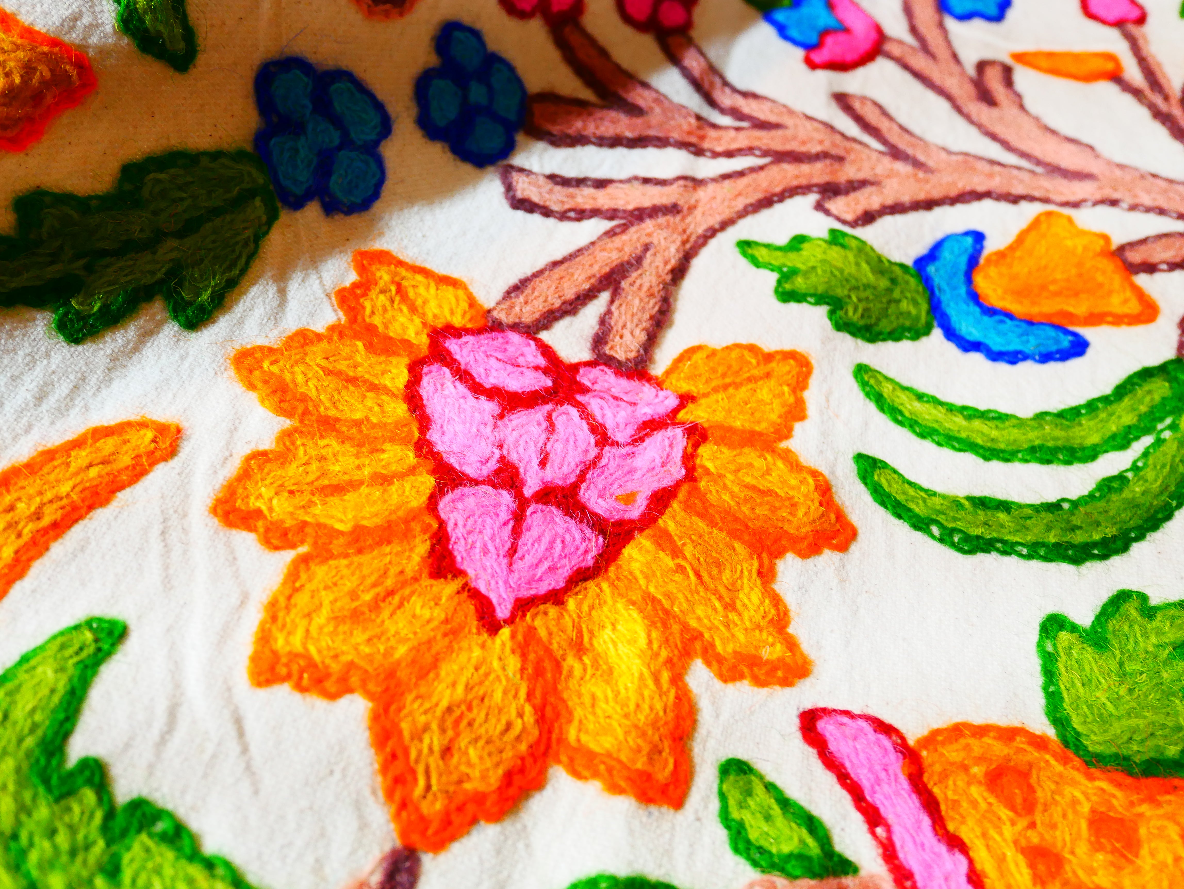 Amazing Embroidery curtain - Hand embroidered Flower curtains - Kashmiri cotton and wool bedroom curtain- Boho Blackout curtain - The Shanti Home