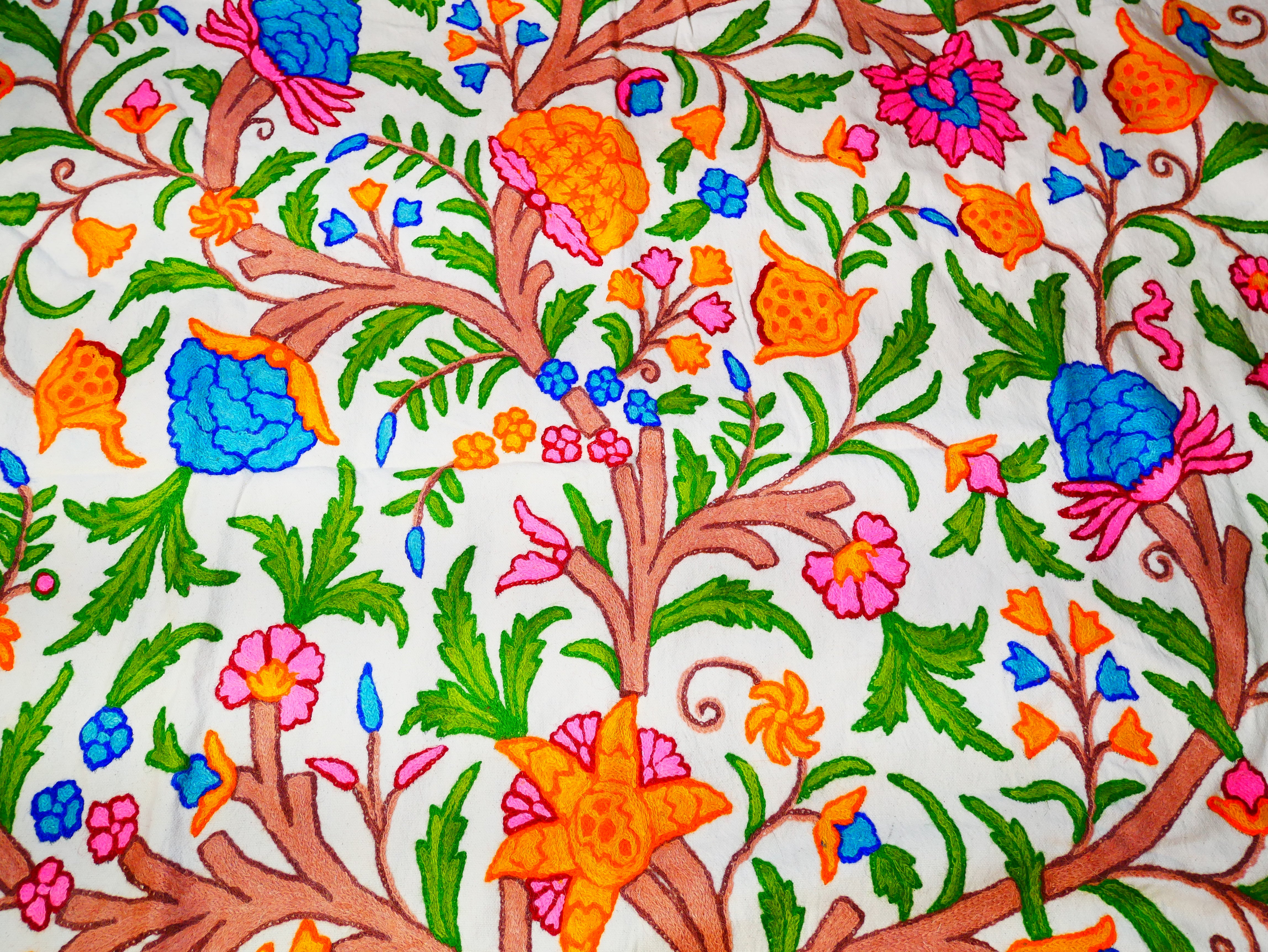 Amazing Embroidery curtain - Hand embroidered Flower curtains - Kashmiri cotton and wool bedroom curtain- Boho Blackout curtain - The Shanti Home