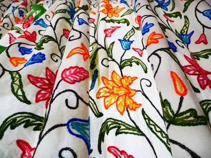 Kashmiri Embroidery curtain panel - Hand embroidered Flower curtain cotton and wool bedroom curtain- Boho Blackout curtain (Kopie)