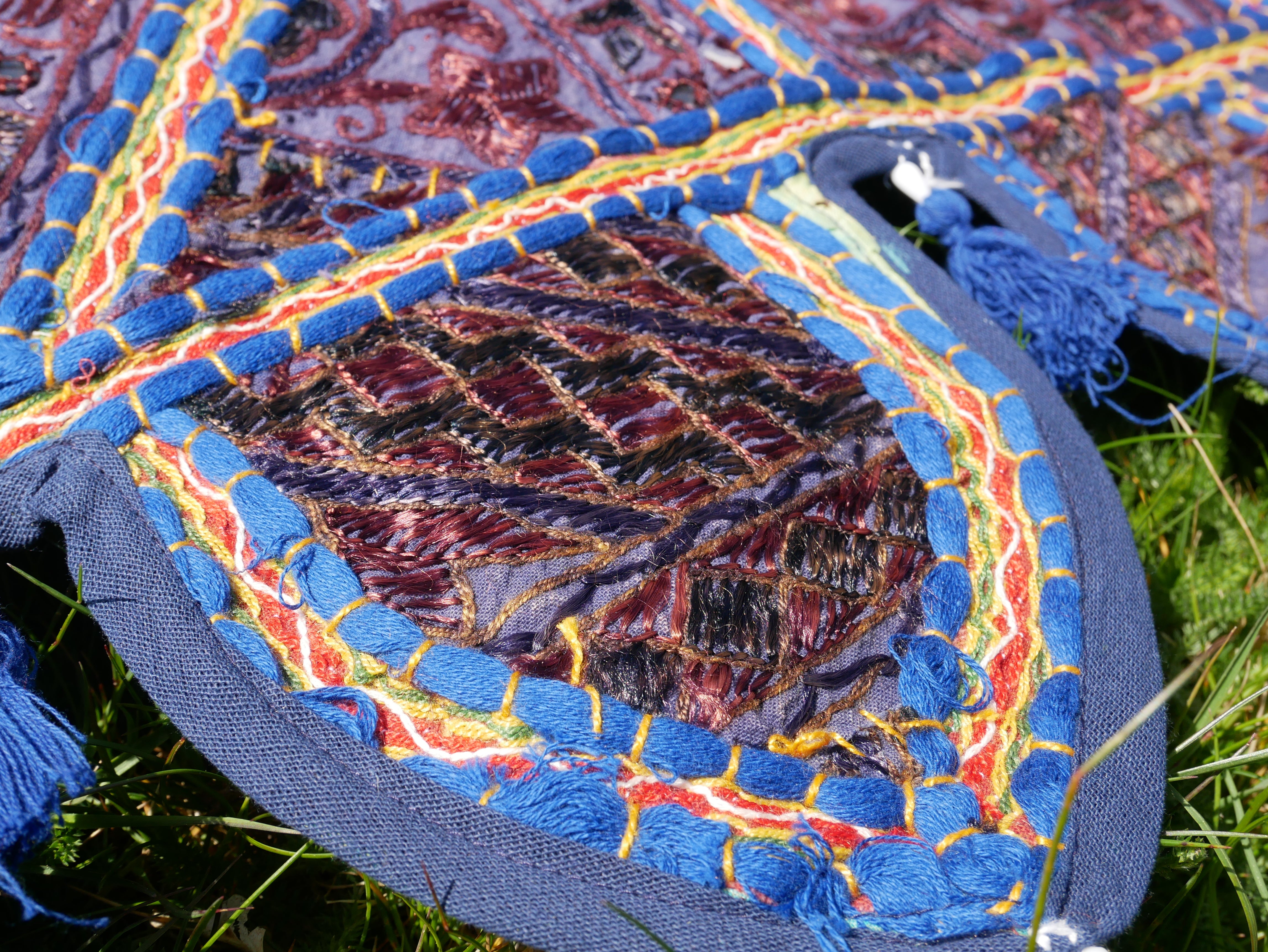 Toran bordado - Colgante de puerta indio - Cenefa de ventana estilo bohemio Masala - Índigo o verde bosque