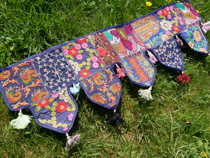 Indian Patchwork Toran – handmade door valance | Boho hippie curtain, window décor & wall tapestry