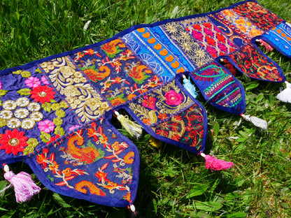 Indian Patchwork Toran – handmade door valance | Boho hippie curtain, window décor & wall tapestry
