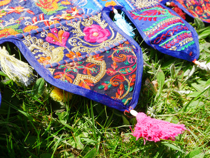 Indian Patchwork Toran – handmade door valance | Boho hippie curtain, window décor & wall tapestry