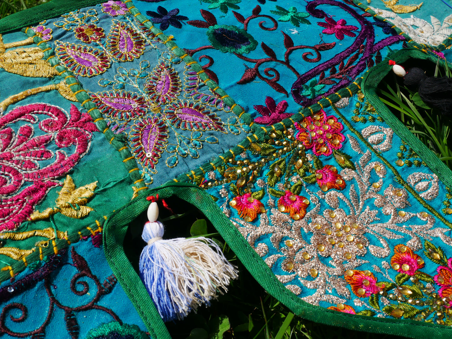 Handmade Indian Toran – colorful patchwork door hanging | Boho valance, hippie curtain & vibrant wall décor