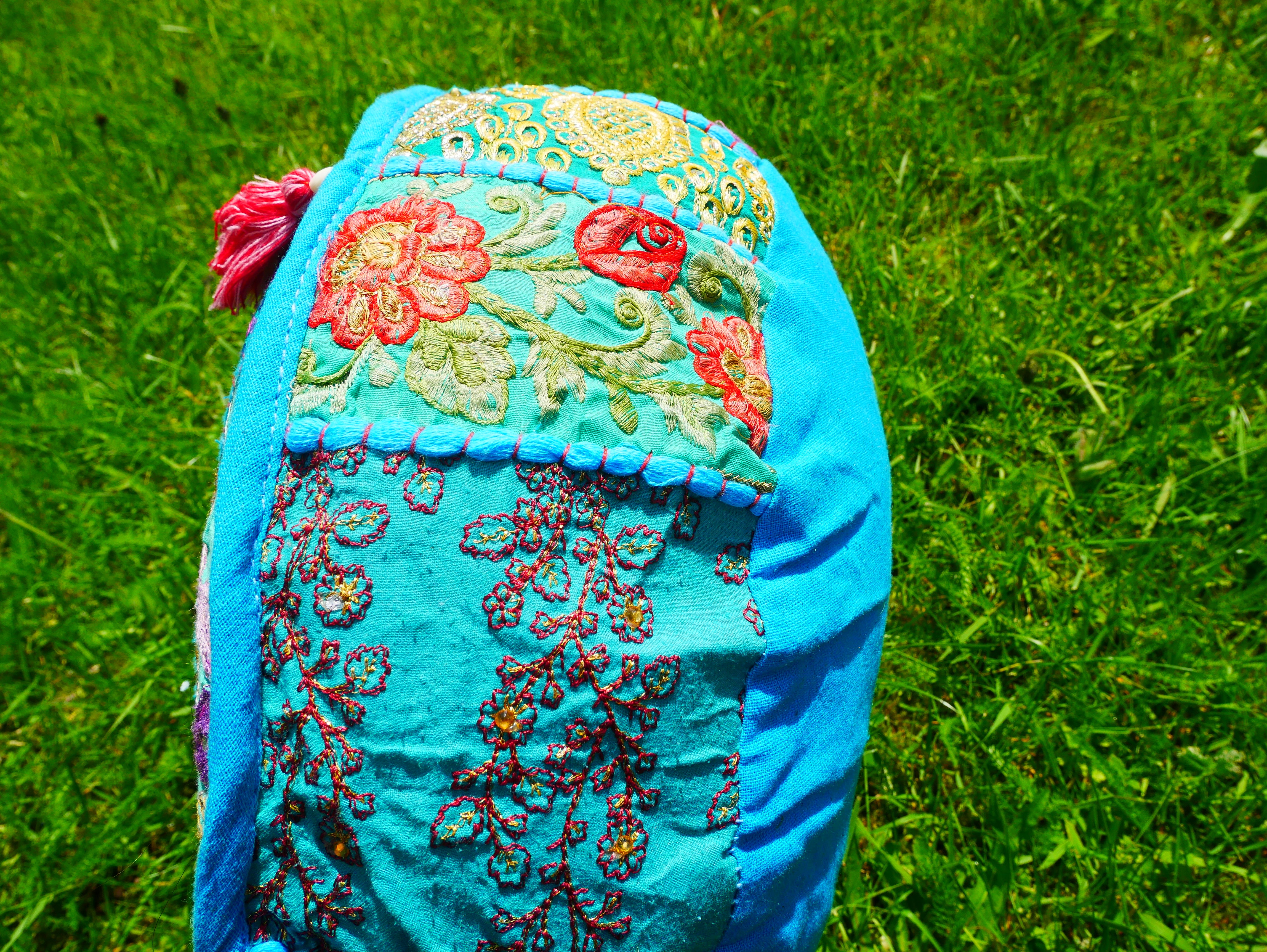 Boho floor pillow - Meditation cushion cover - Indian floor seating patchwork pillow