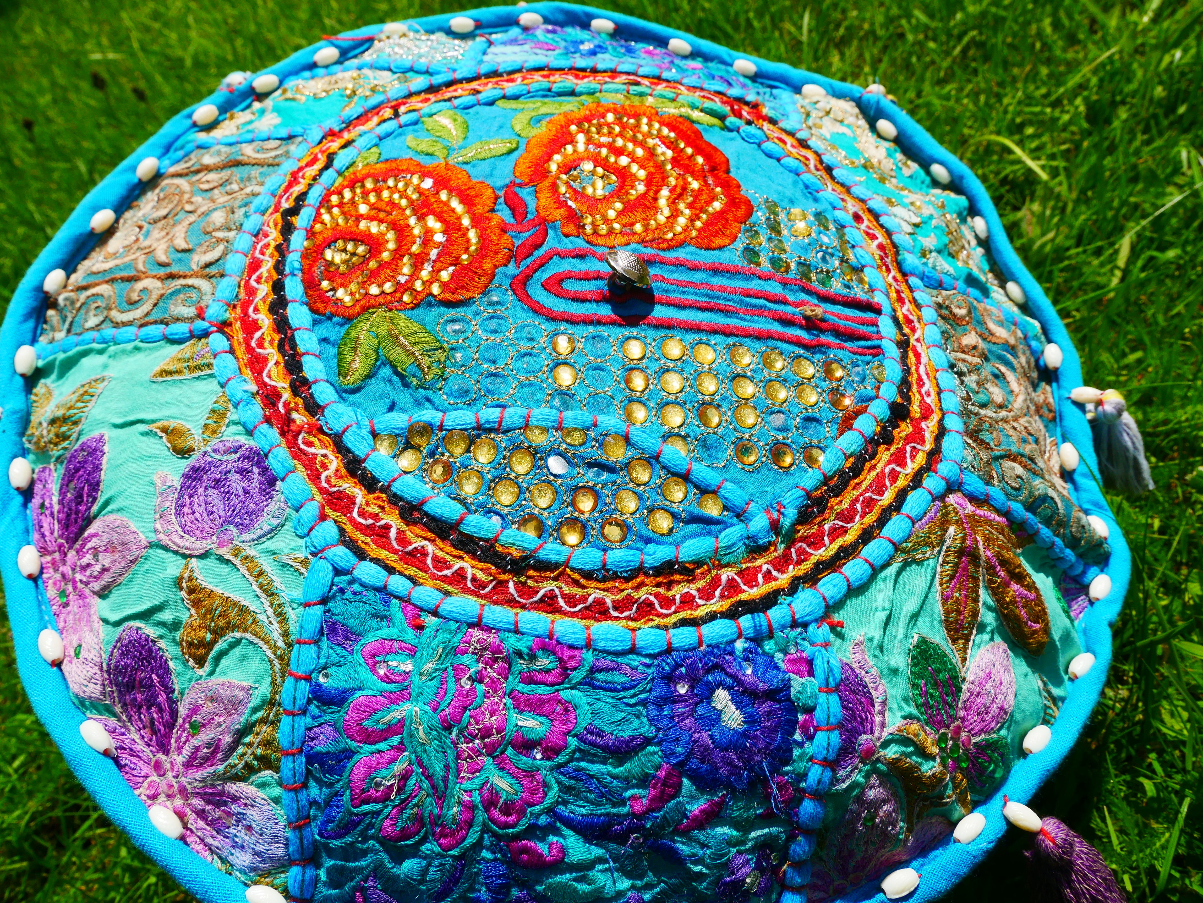 Meditation cushion 16" floor pillow - decor throw pillow for Indian bohemian floor seating - The Shanti Home