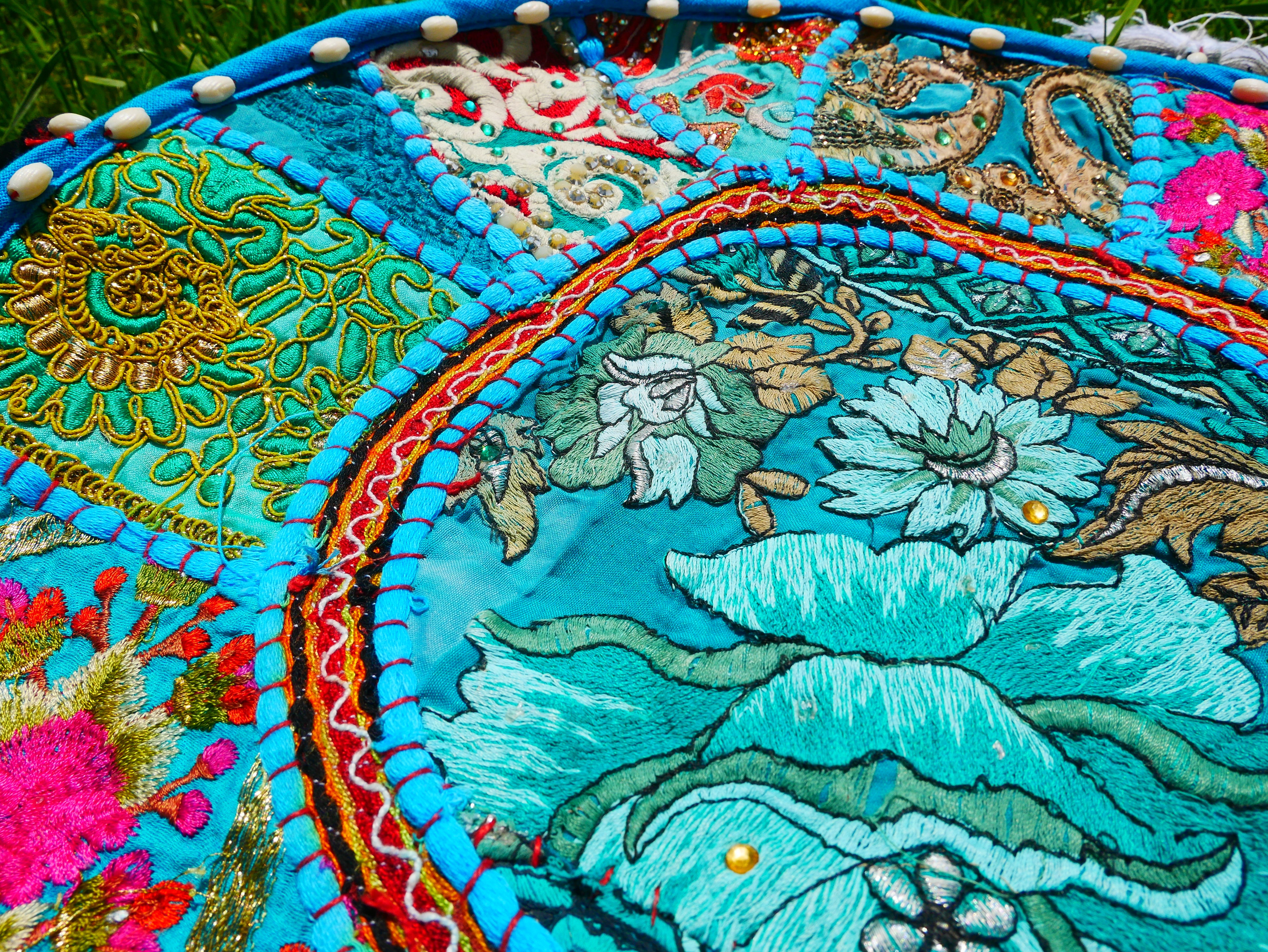 Meditation cushion 16" floor pillow - decor throw pillow for Indian bohemian floor seating - The Shanti Home