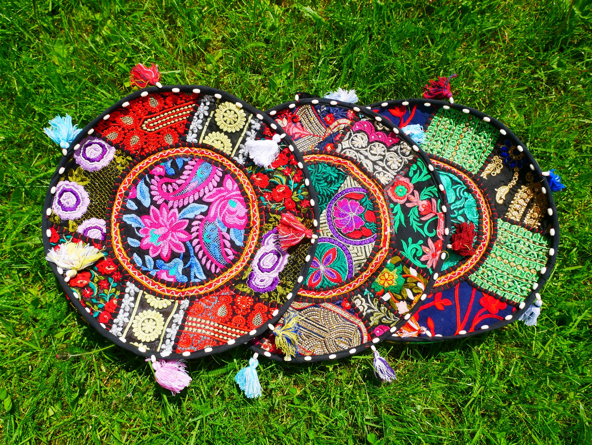 Meditation cushion 16" floor pillow - decor throw pillow for Indian bohemian floor seating - The Shanti Home