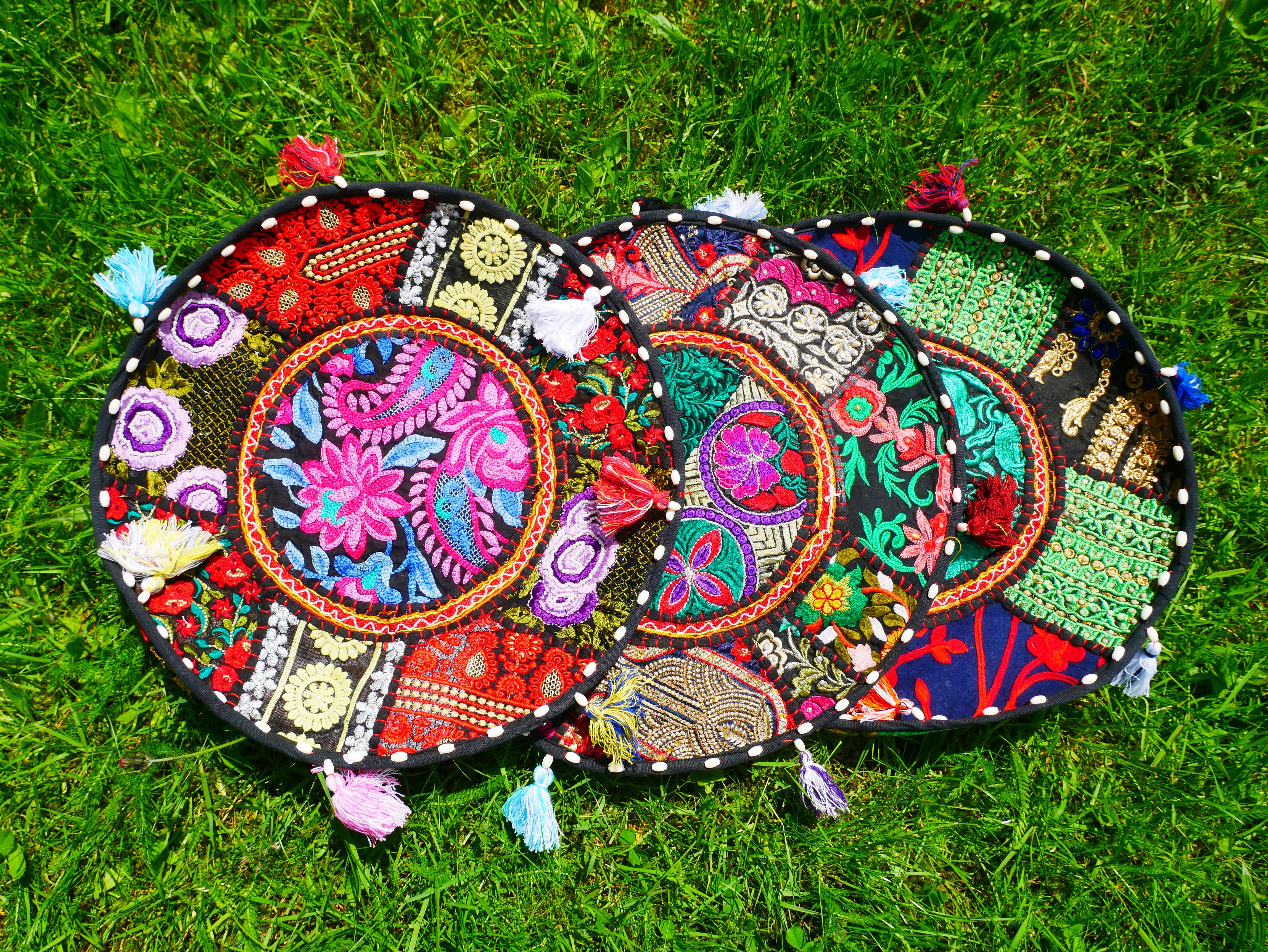 Boho floor pillow - Meditation cushion cover - Indian floor seating patchwork pillow