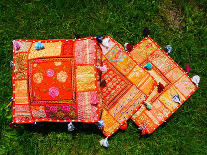 Rajastani floor pillow cover only 16" | meditation cushion - decor pillow for Indian bohemian floor seating