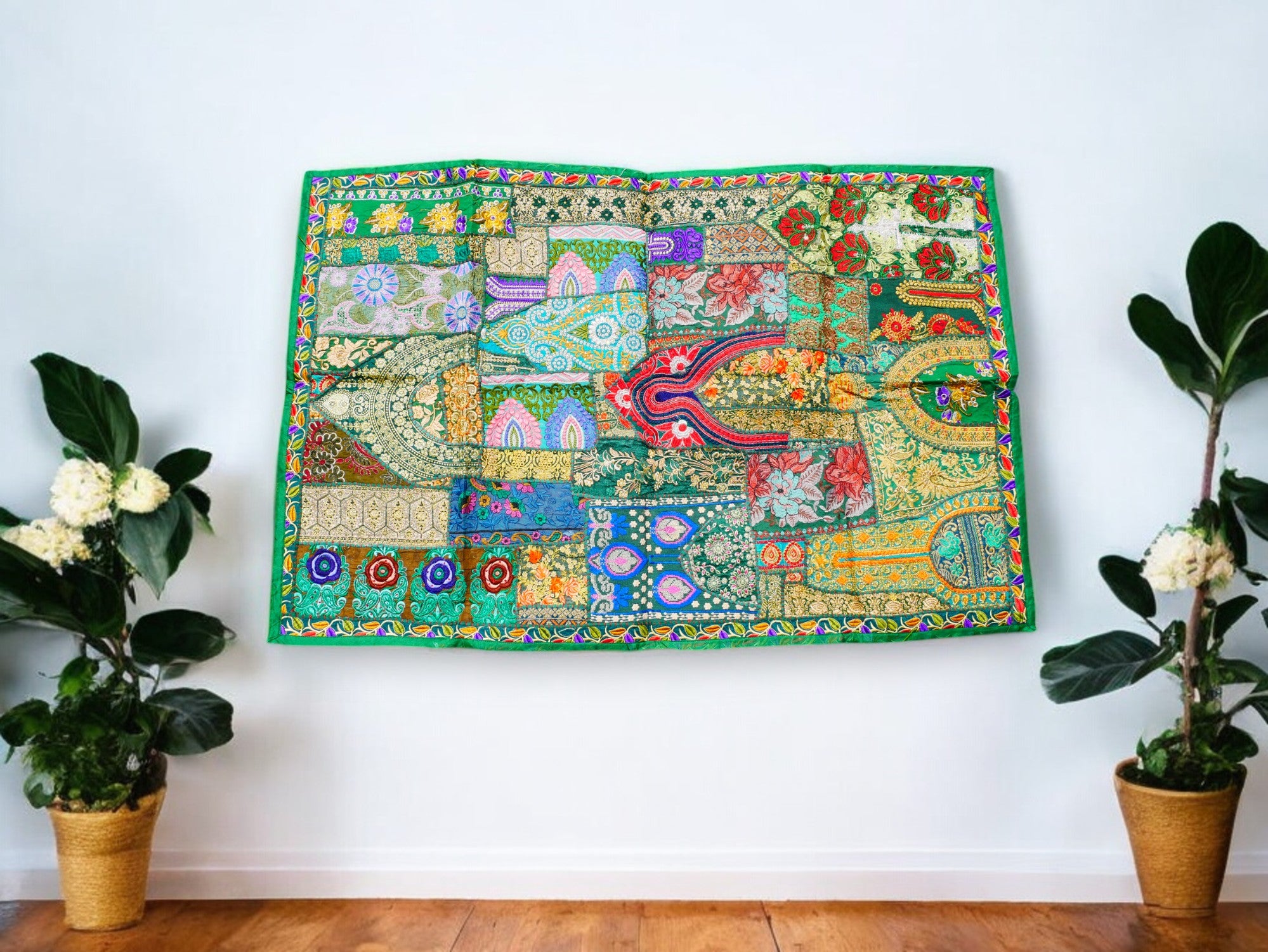 Tapiz de pared boho jungla - Colgante de pared indio - Decoración de pared bohemia hippie