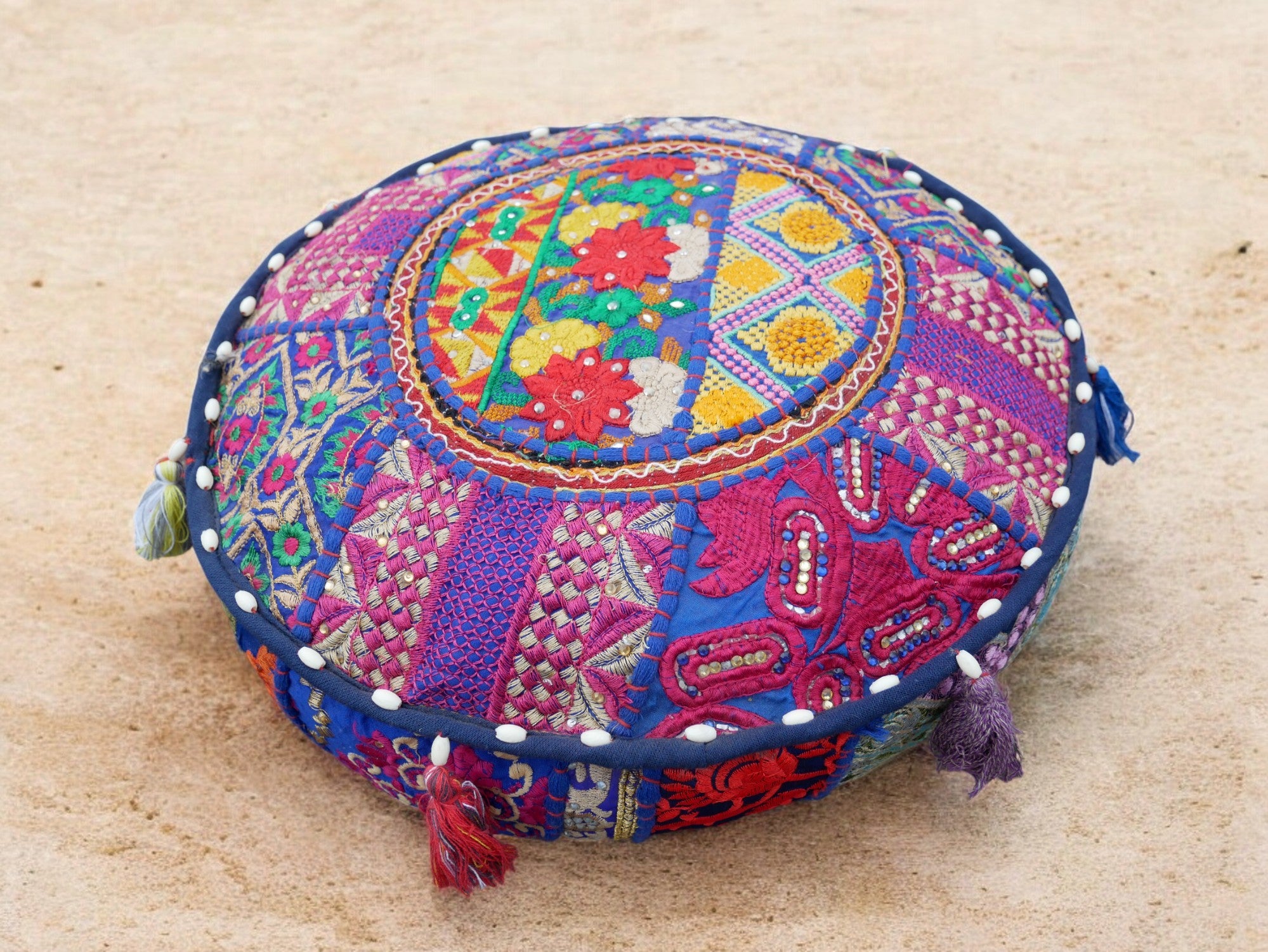 Cojín de meditación de 16" – almohada decorativa para asientos de suelo indios bohemios