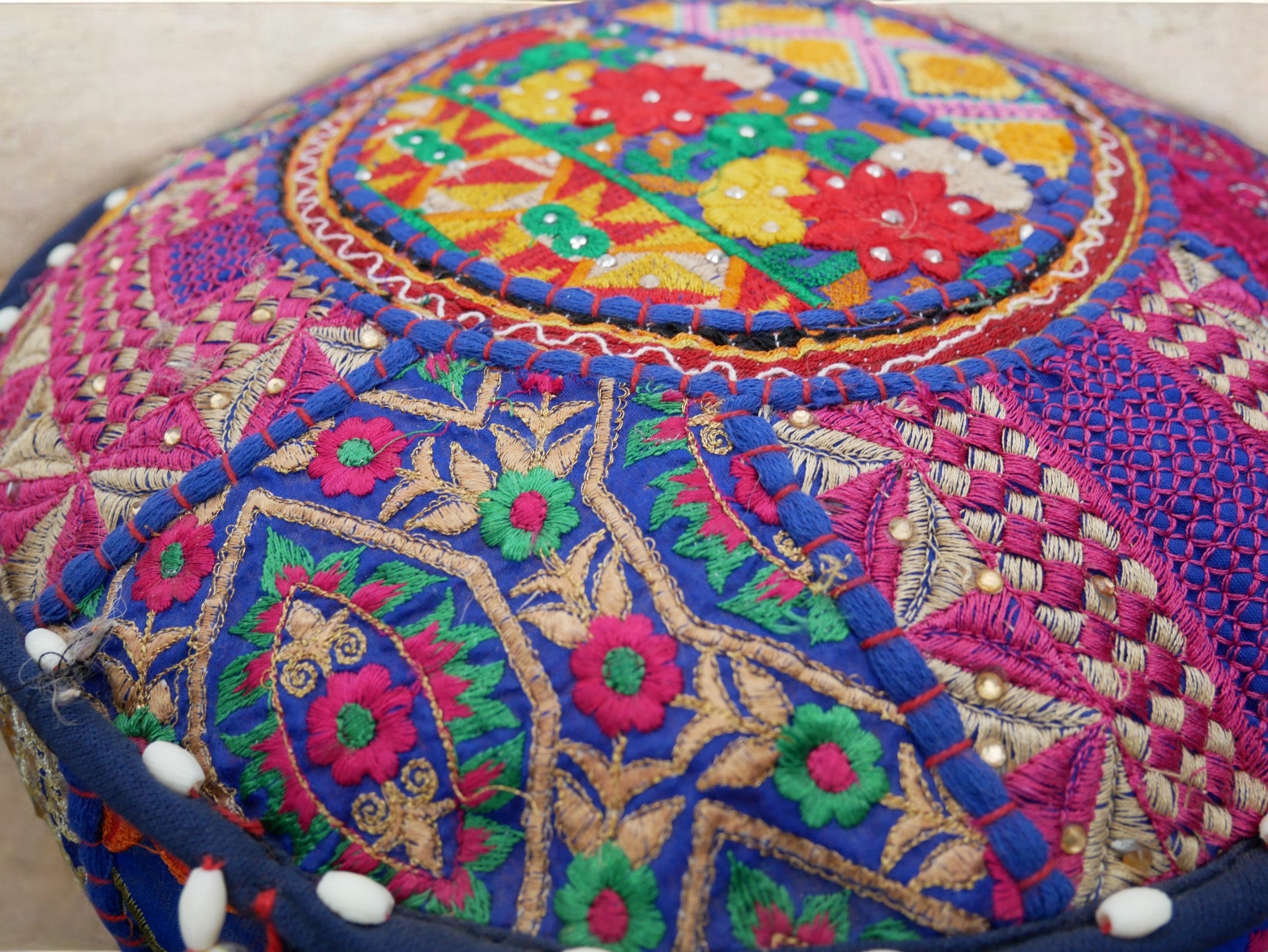 Cojín de meditación de 16" – almohada decorativa para asientos de suelo indios bohemios