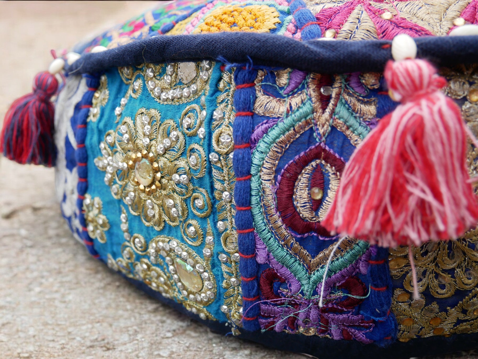 Cojín de meditación de 16" – almohada decorativa para asientos de suelo indios bohemios