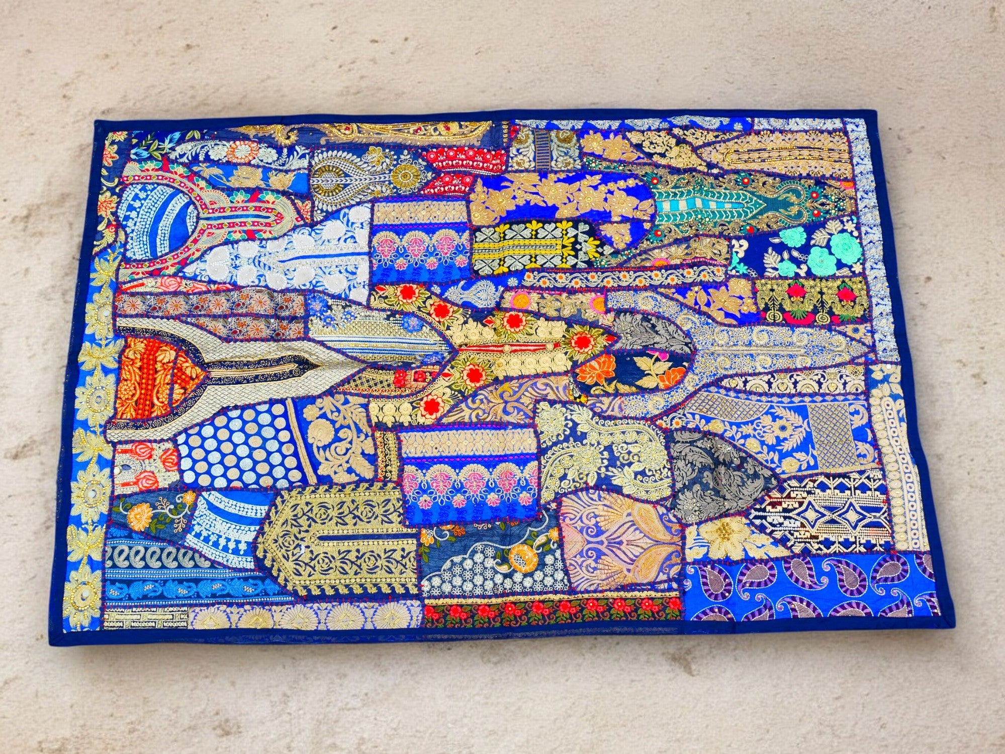 Tapiz de pared azul bohemio - Tapiz indio para pared - Decoración de pared hippie bohemia