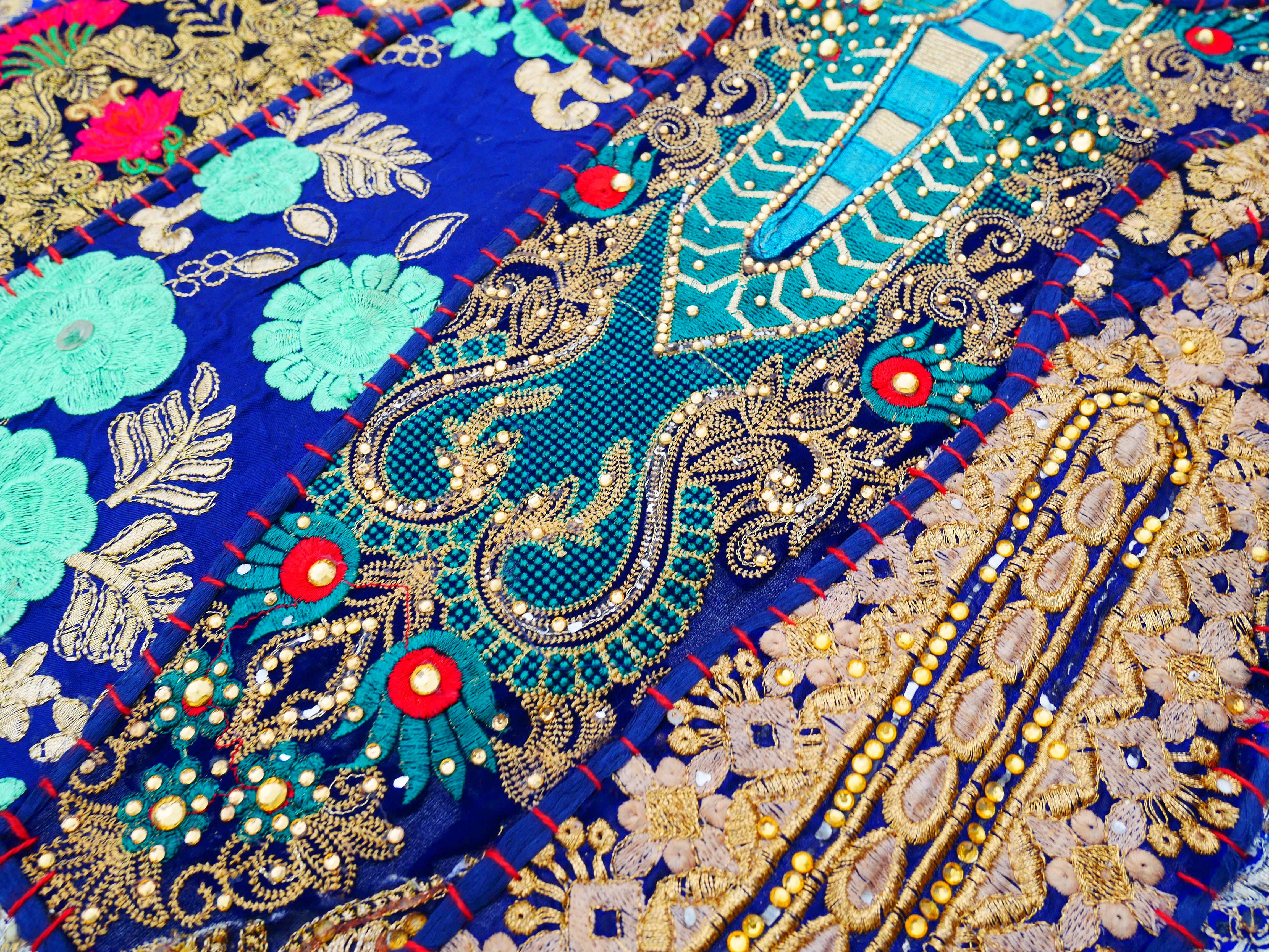 Boho blue wall tapestry - Indian wall hanging - bohemian hippie wall decor