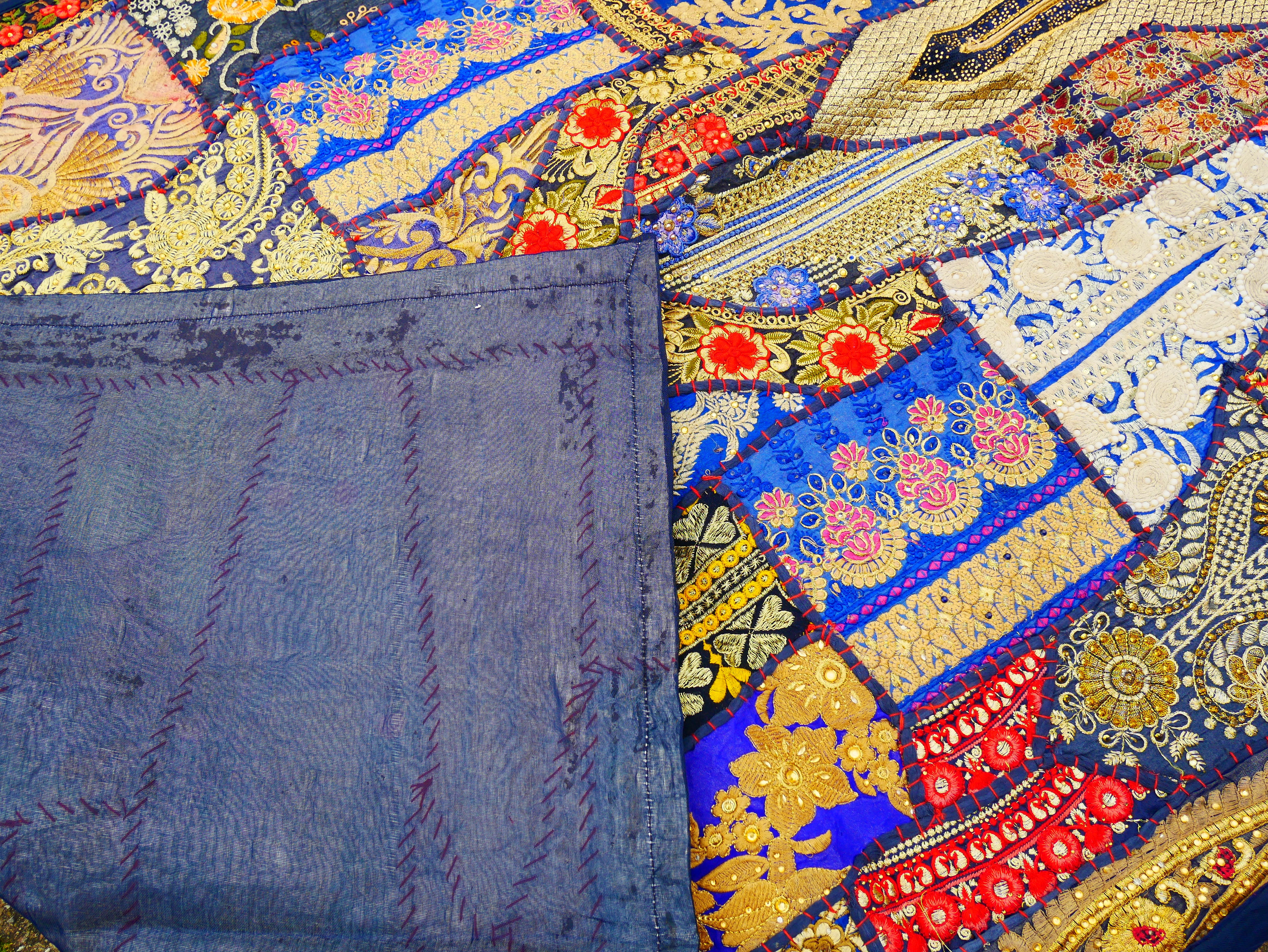 Boho blue wall tapestry - Indian wall hanging - bohemian hippie wall decor