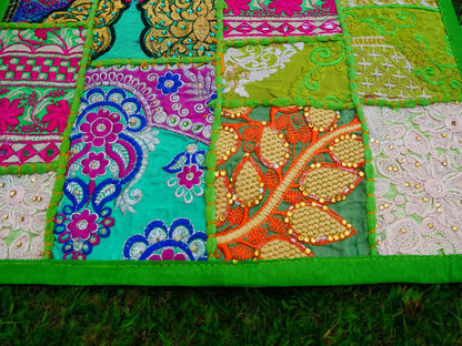 Boho wall hanging - Colorful tapestry - table runner vintage saree patchwork runner