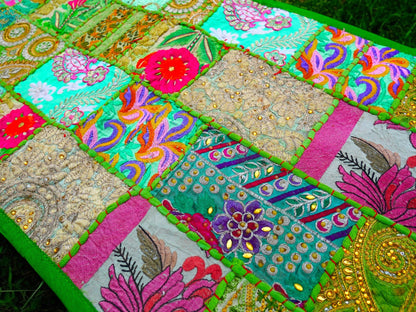 Boho wall hanging - Colorful tapestry - table runner vintage saree patchwork runner