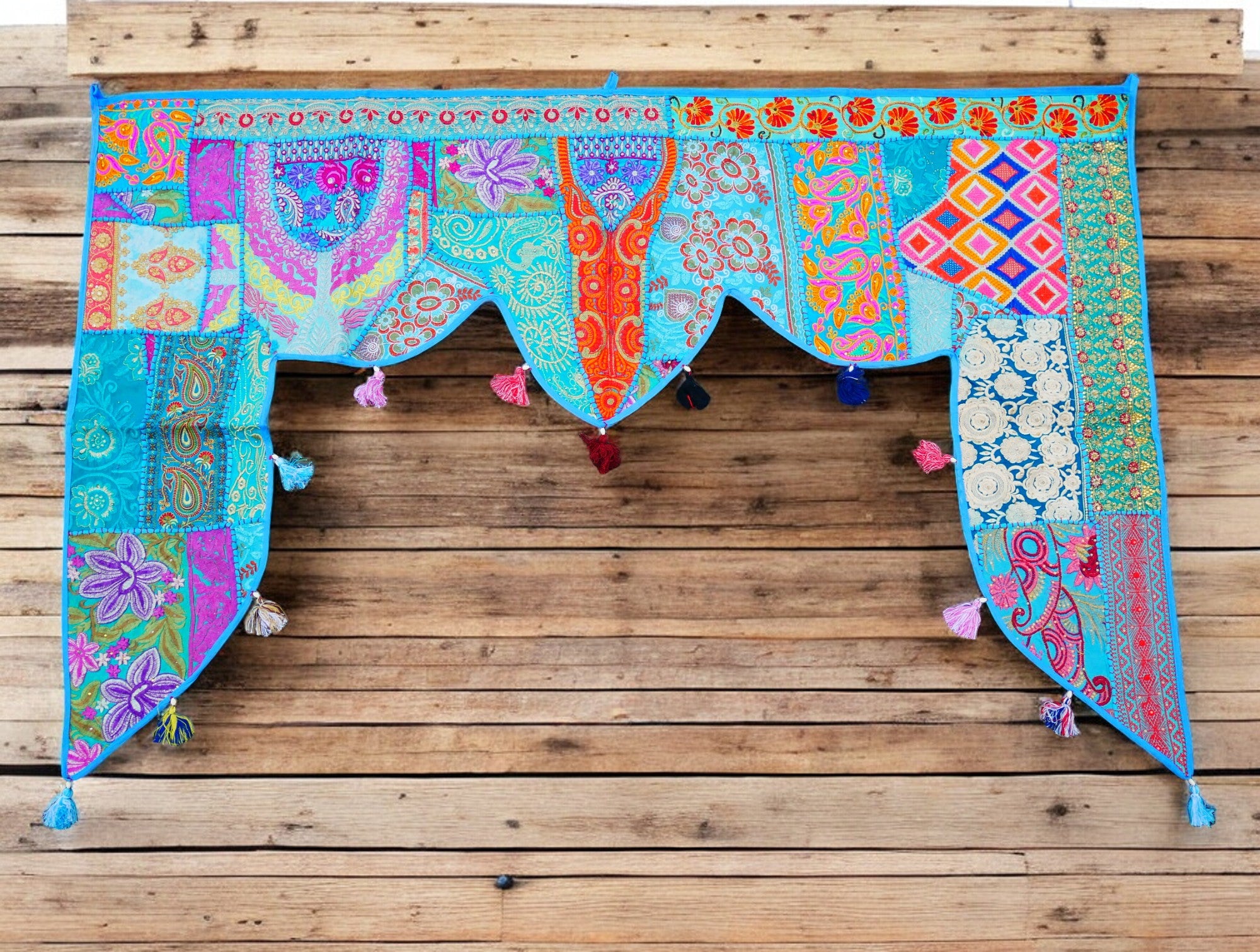 Indian door hanging - Toran - blue wall tapestry for bohemian wall decor and hippie homes - The Shanti Home